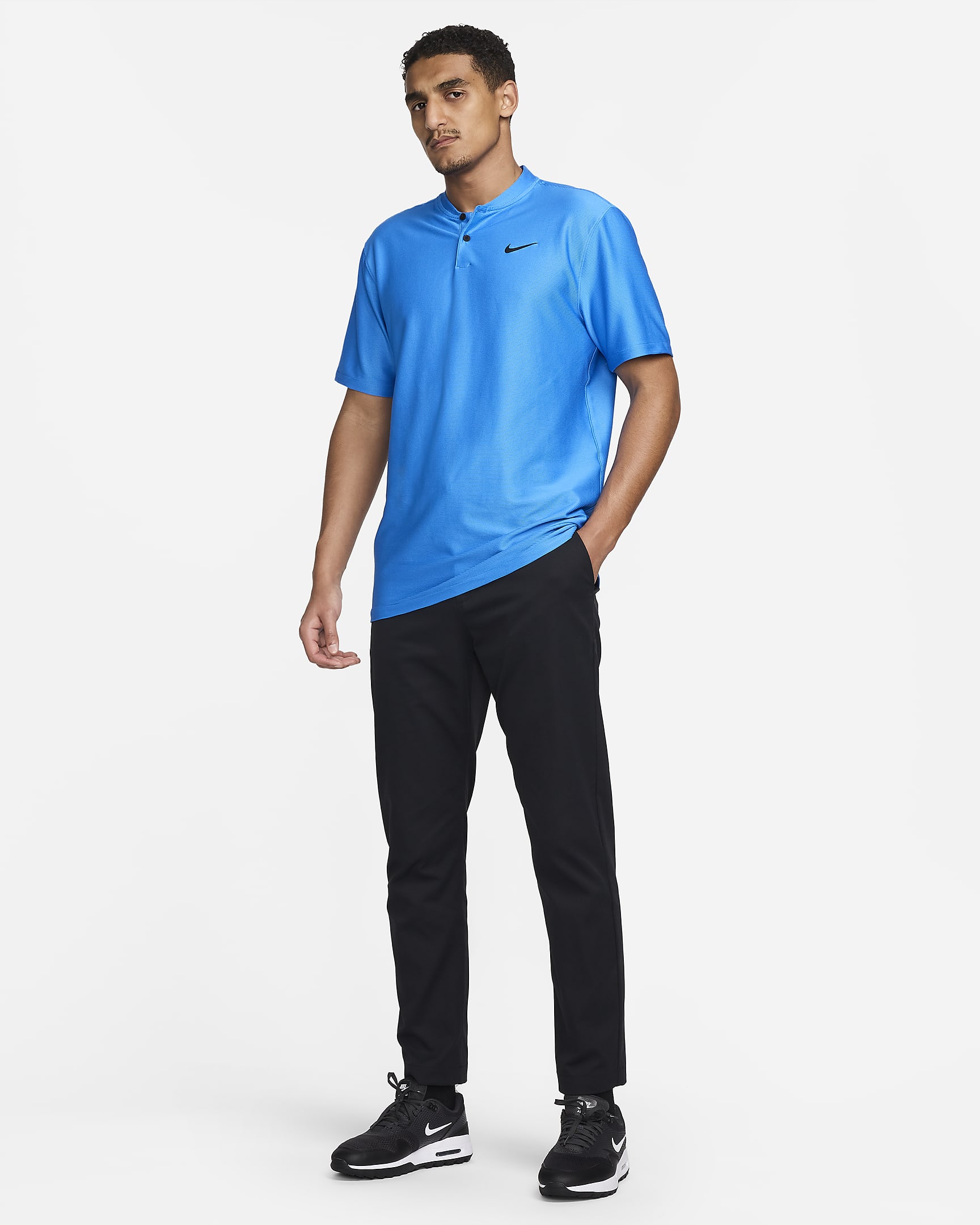 Polo da golf Dri-FIT Nike Tour – Uomo - Light Photo Blue/Nero