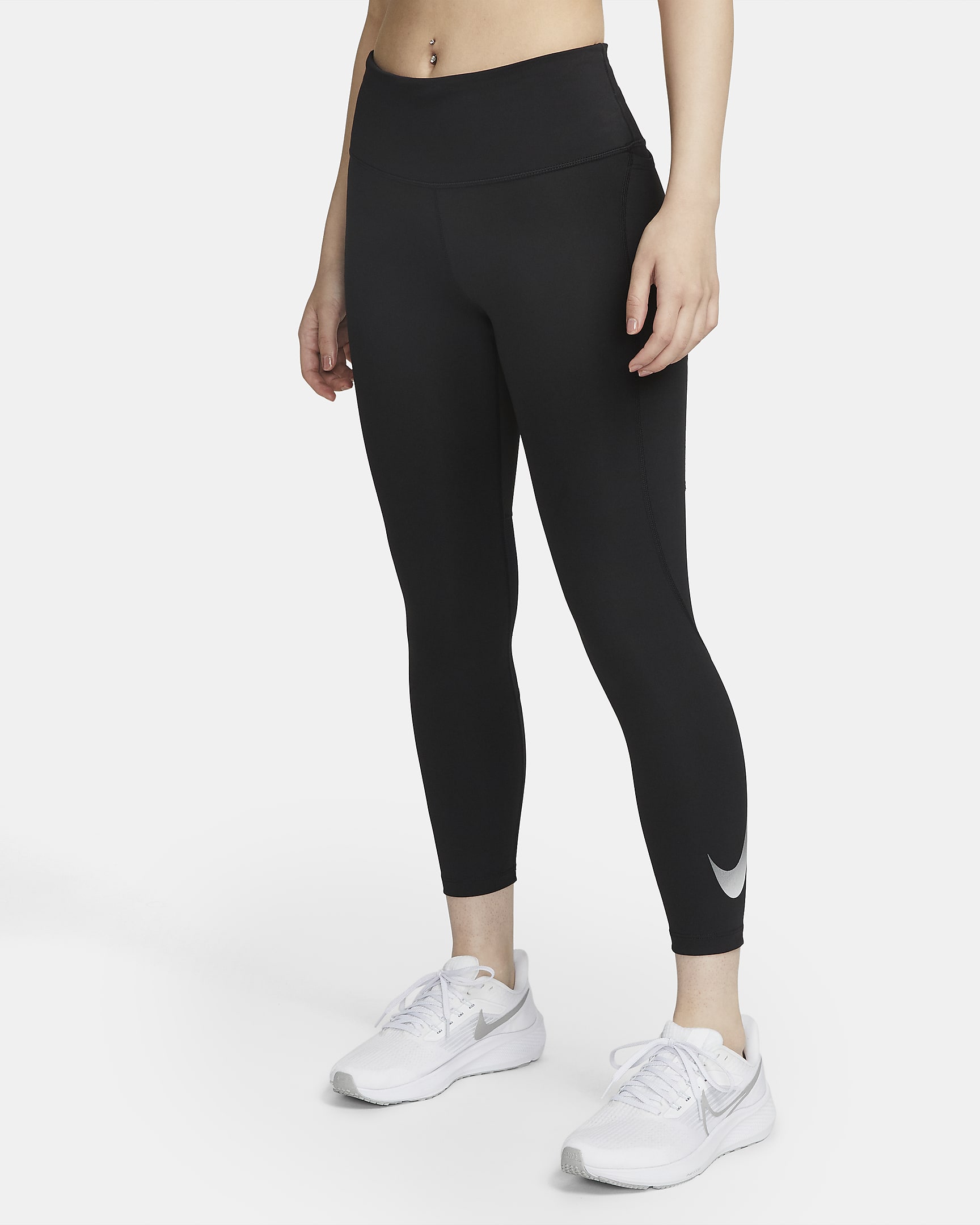 Nike Fast Women's Mid-Rise 7/8 Running Leggings with Pockets - Black