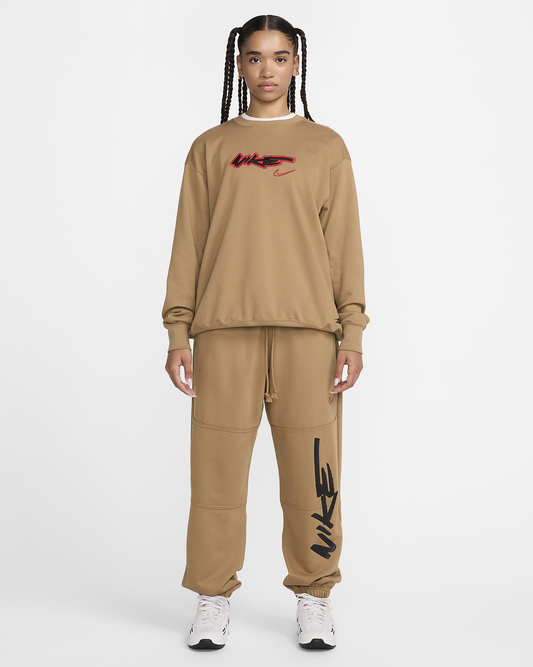 Nike Sportswear Breaking Women's Loose French Terry Top - Dark Driftwood