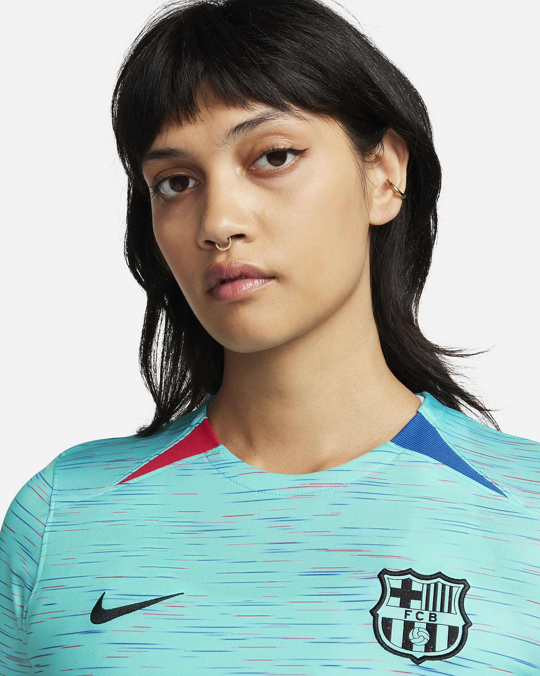 FC Barcelona 2023/24 Stadium Third Women's Nike Dri-FIT Soccer Jersey - Aqua/Royal Blue/University Red/Black