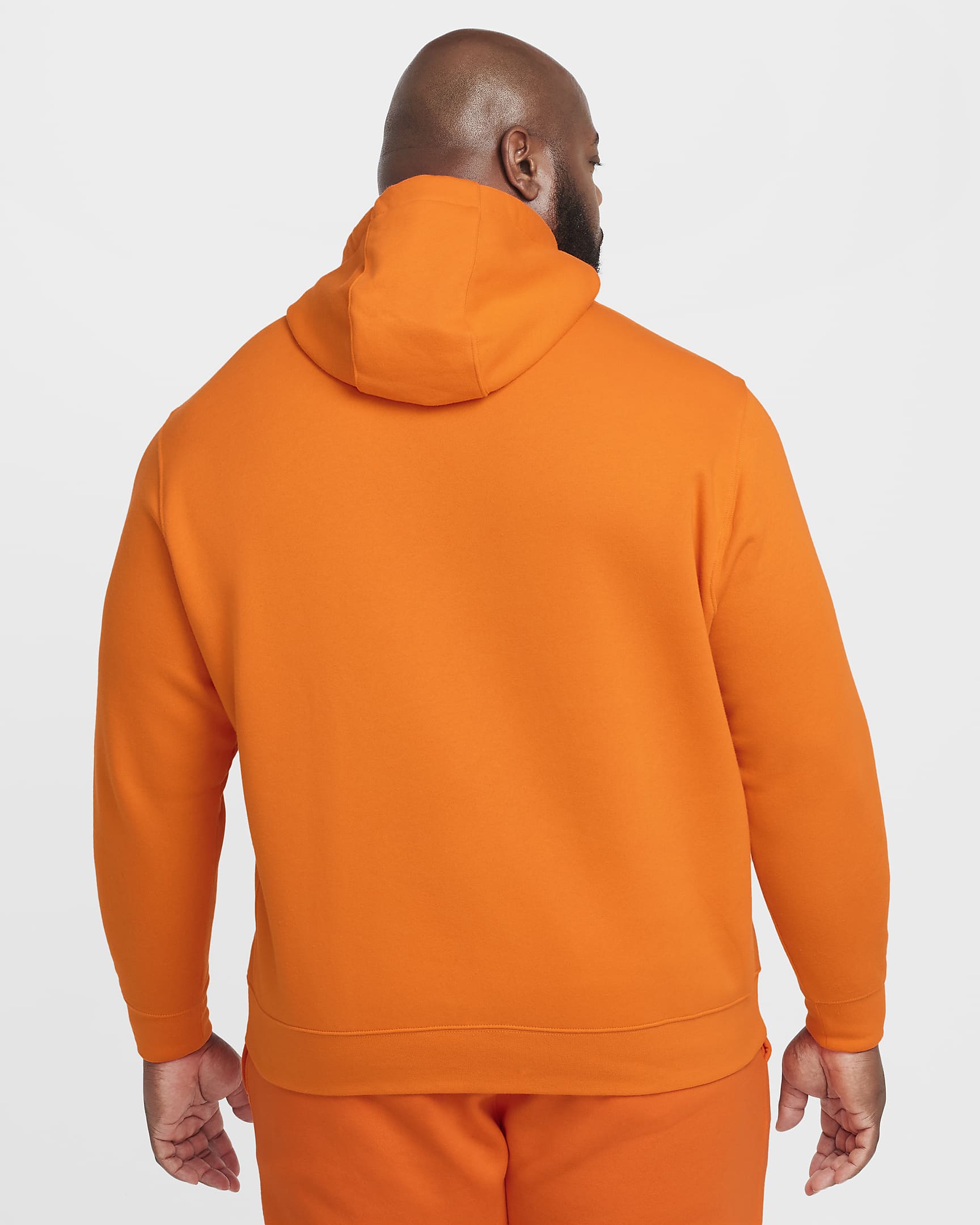 Nike Sportswear Club Fleece Men's Graphic Pullover Hoodie - Safety Orange/Safety Orange/White