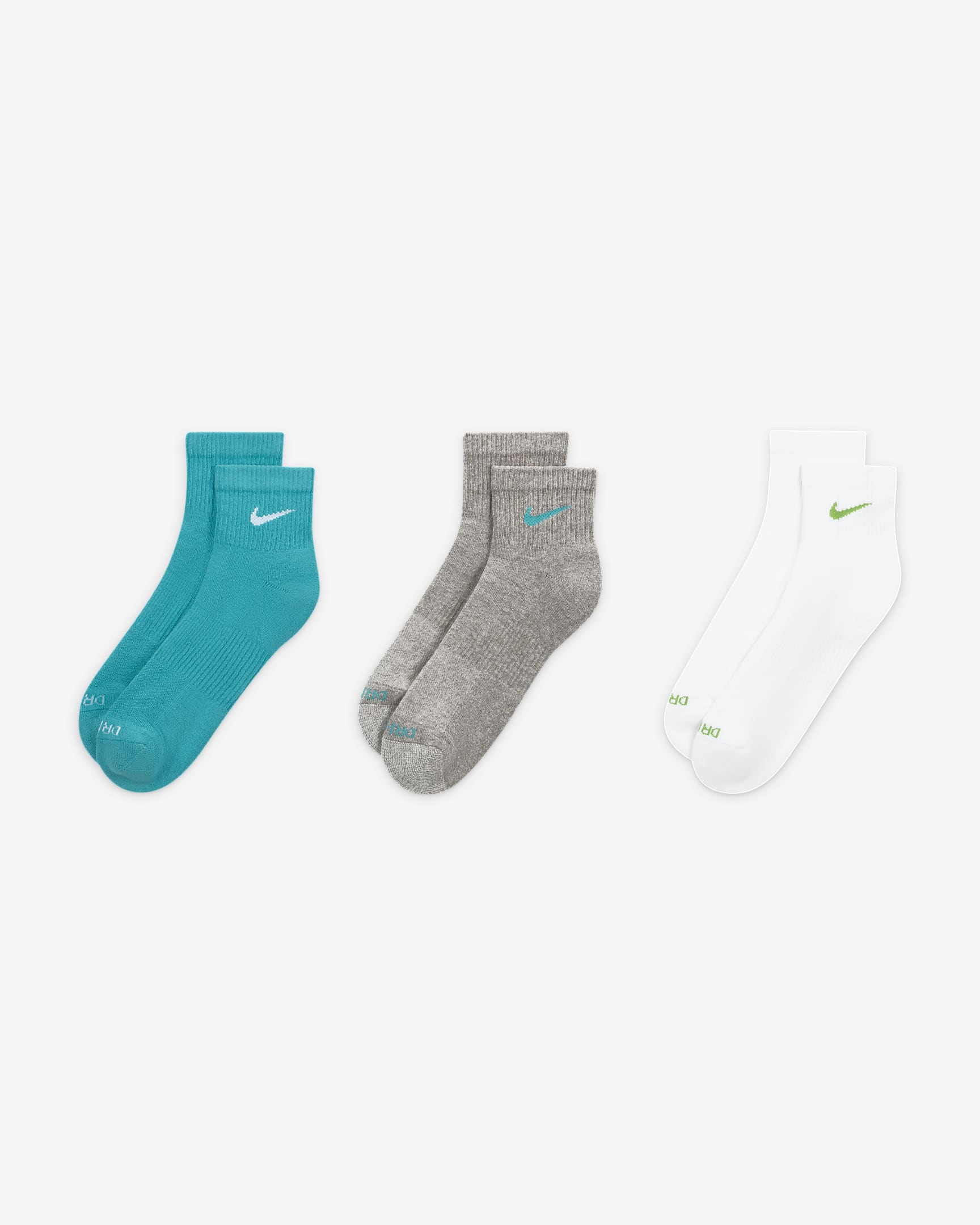 Nike Everyday Plus Cushioned Training Ankle Socks (3 Pairs) - Multi-Colour