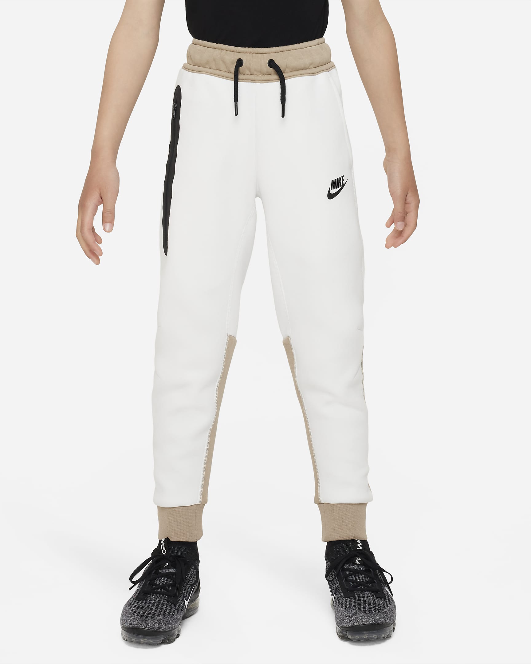 Nike Sportswear Tech Fleece Big Kids' (Boys') Pants - Summit White/Khaki/Black/Black