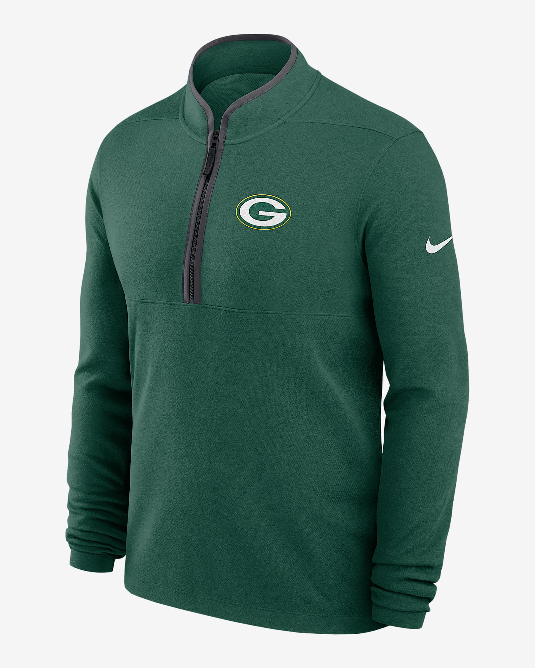 Playera de manga larga Nike Dri-FIT de la NFL de medio cierre para hombre Green Bay Packers Logo Victory - Verde