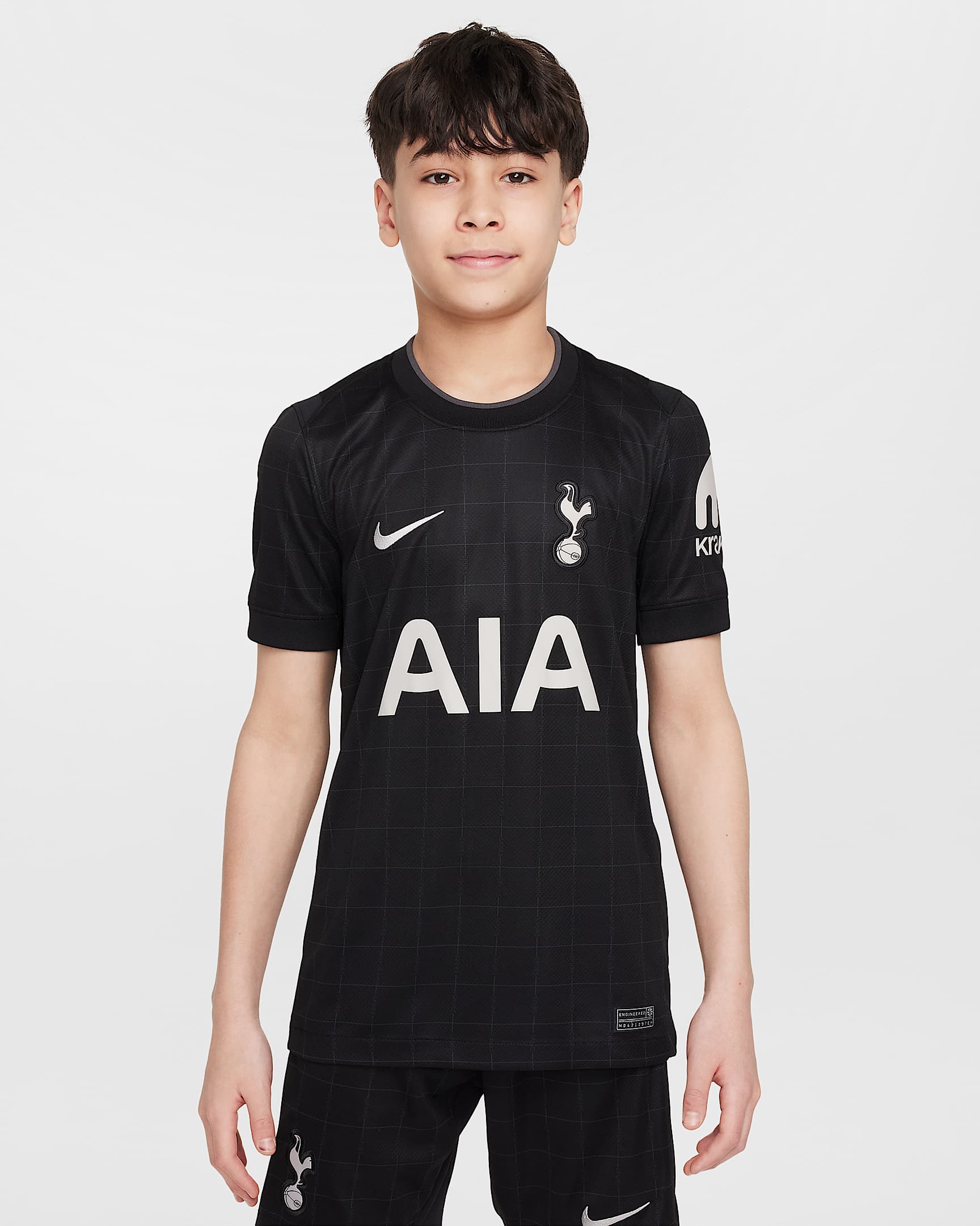 Tottenham Hotspur 2025/26 Stadium Away Nike Replika-Fußballtrikot mit Dri-FIT-Technologie (ältere Kinder) - Schwarz/Light Iron Ore