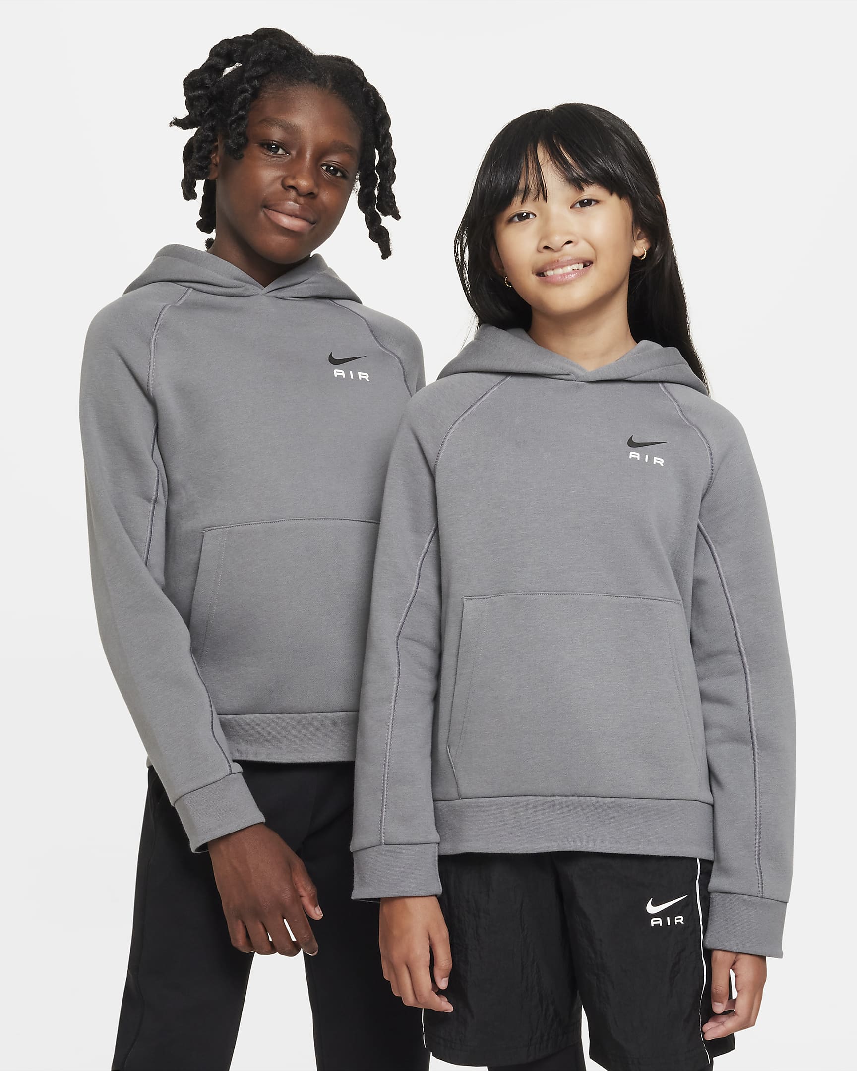 Nike Air Big Kids' Pullover Hoodie - Smoke Grey