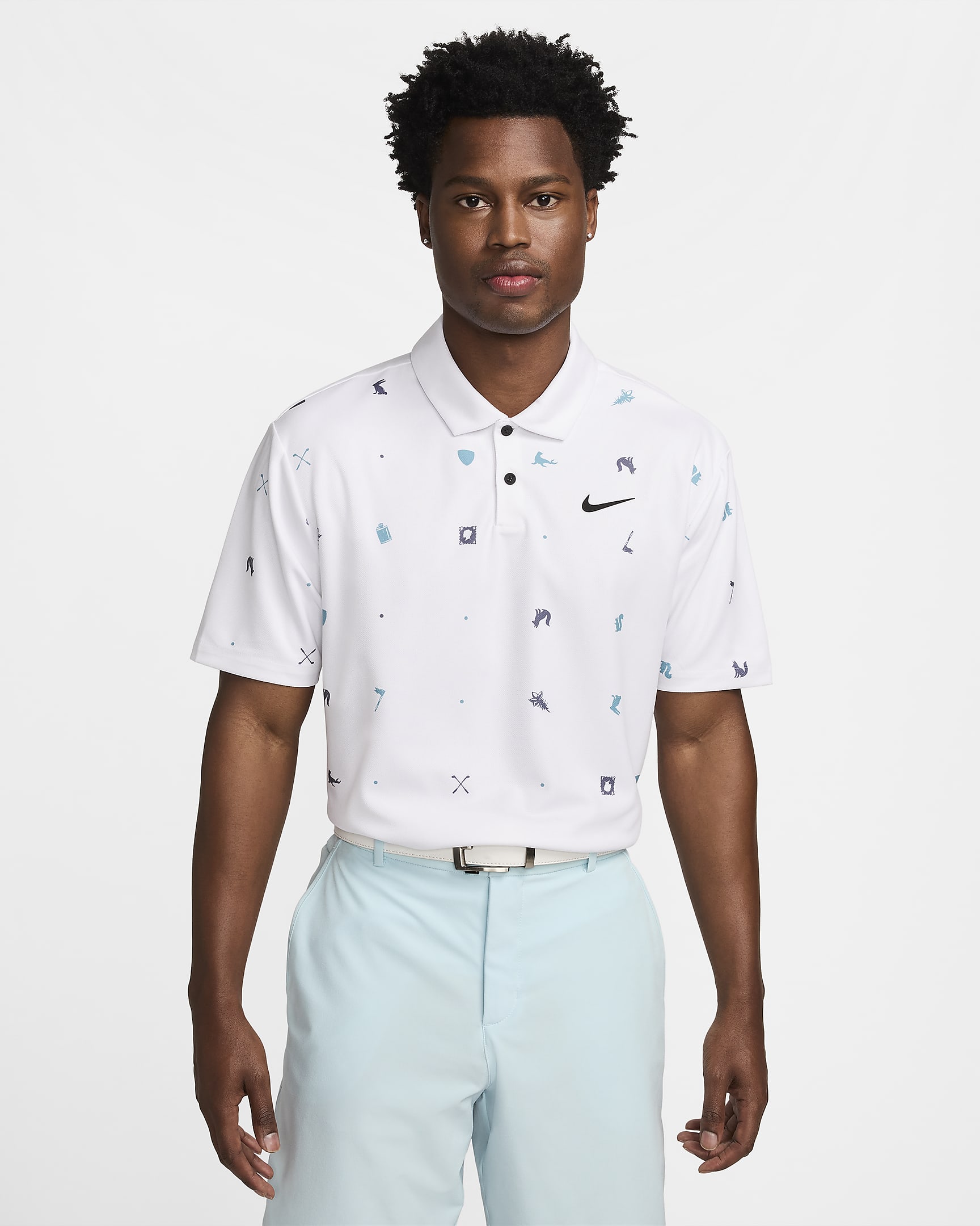 Nike Tour Dri-FIT-golfpolotrøje til mænd - hvid/sort