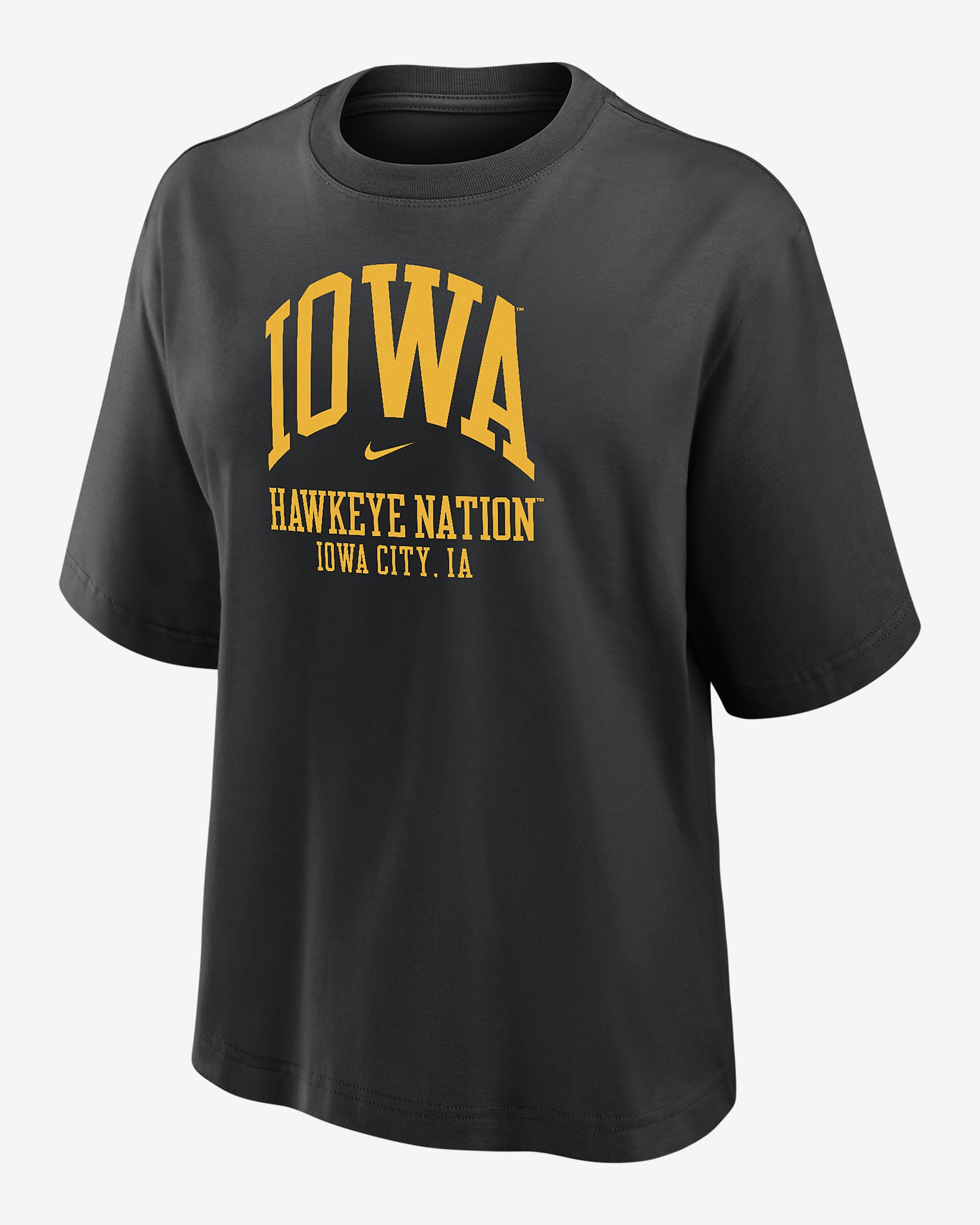 Iowa Women's Nike College Boxy T-Shirt - Black