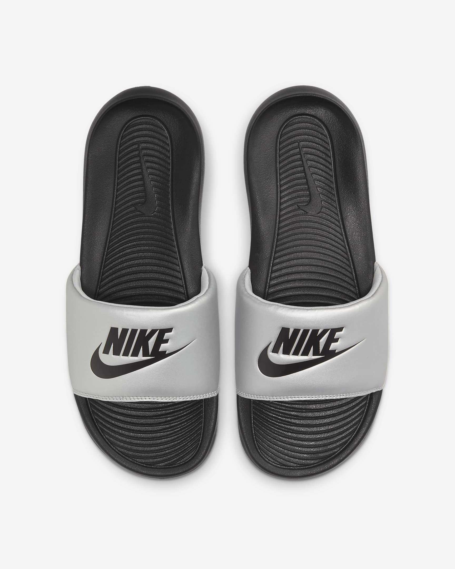 Nike Victori One Women's Slides - Black/Metallic Silver/Black