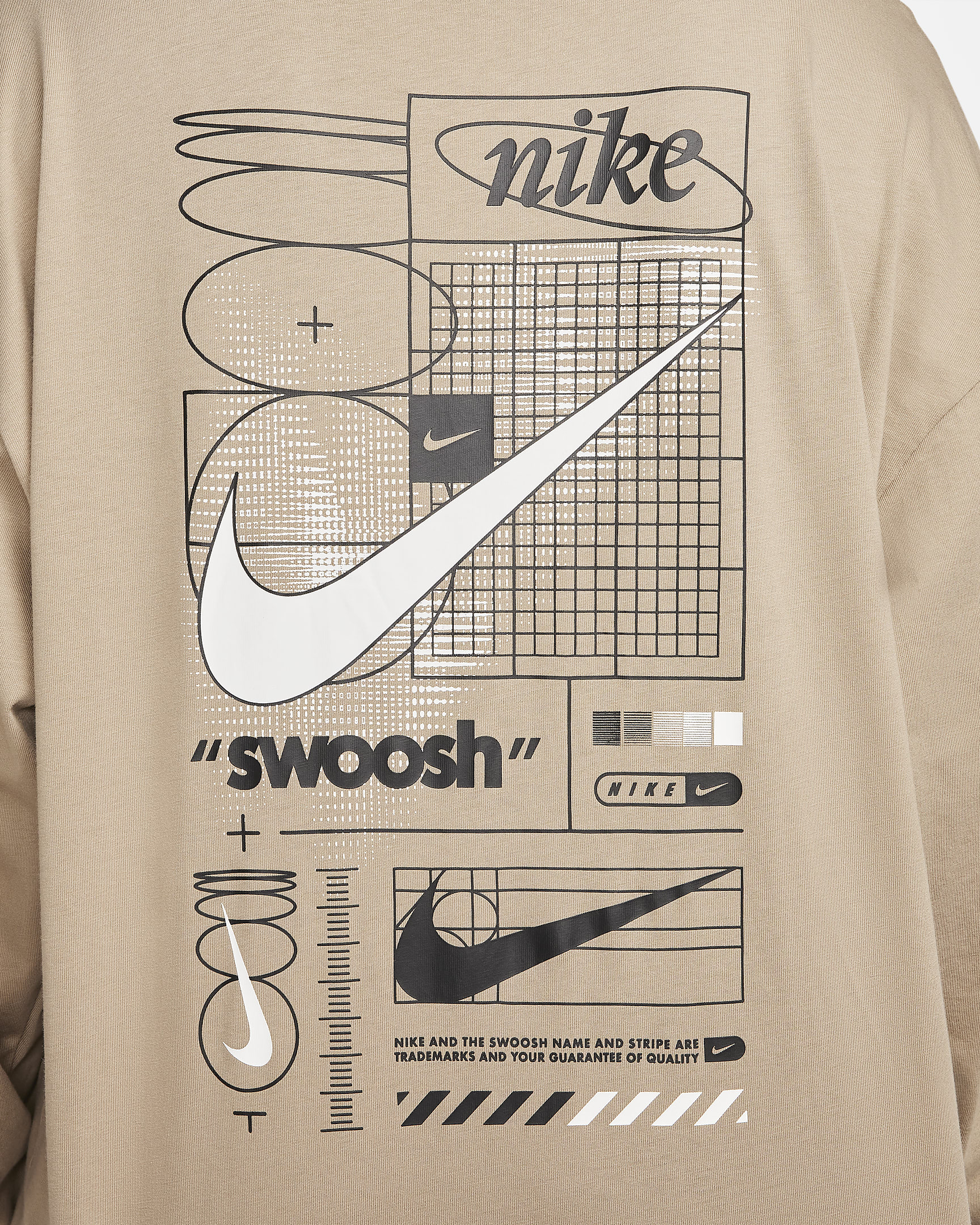 T-shirt à manches longues Nike Sportswear pour femme - Khaki/Blanc