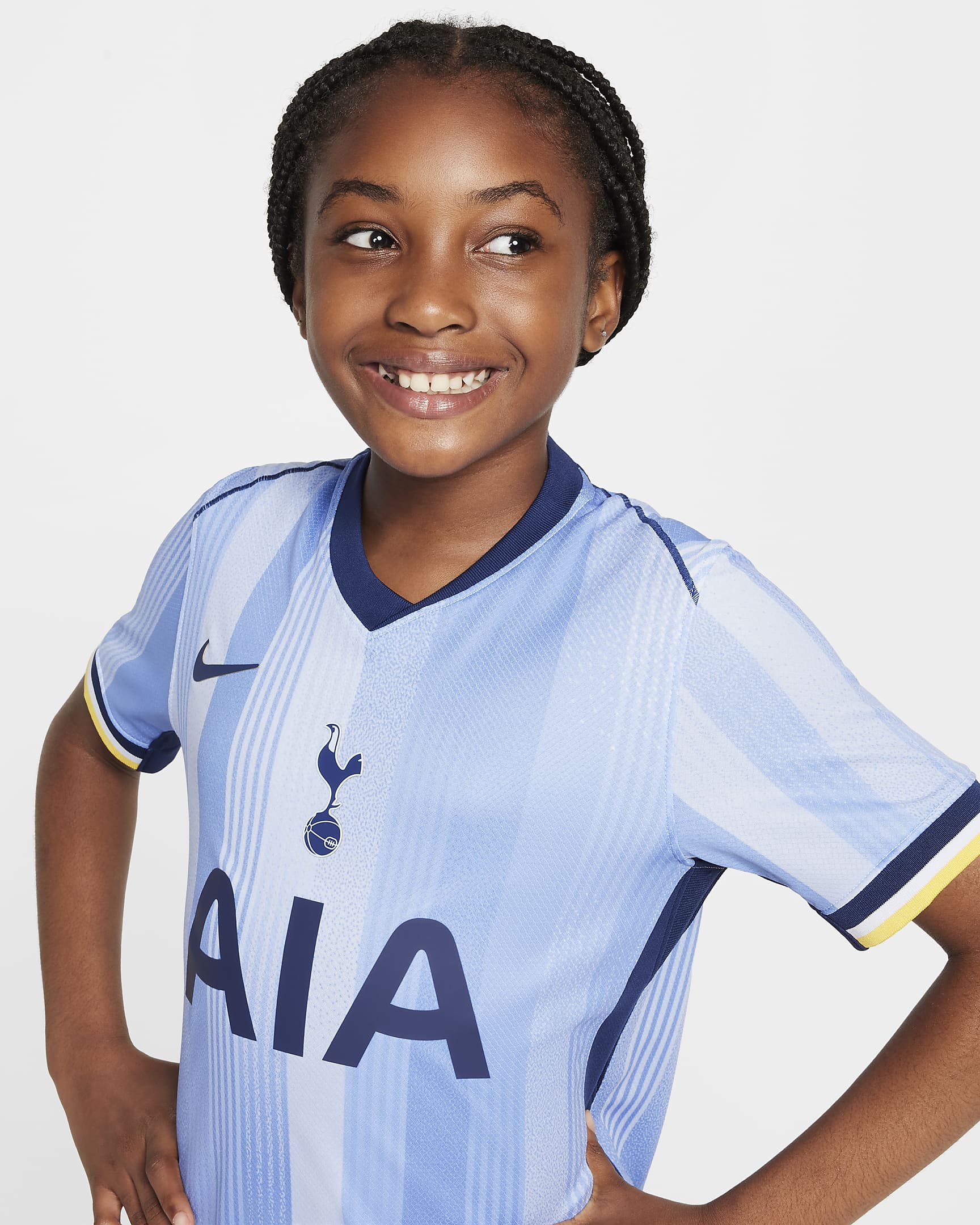 Tottenham Hotspur 2024/25 Stadium Away Nike Dri-FIT Replica-fodboldtrøje til større børn - Cobalt Bliss/Binary Blue