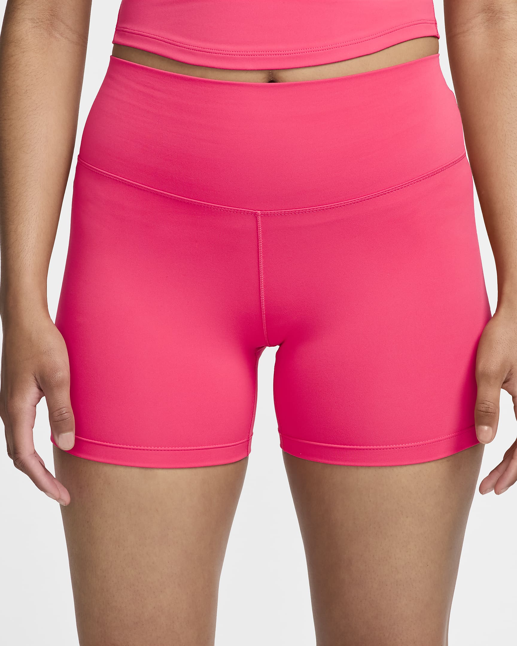 Shorts de ciclismo de tiro alto de 13 cm para mujer Nike One - Rosa margarita/Negro