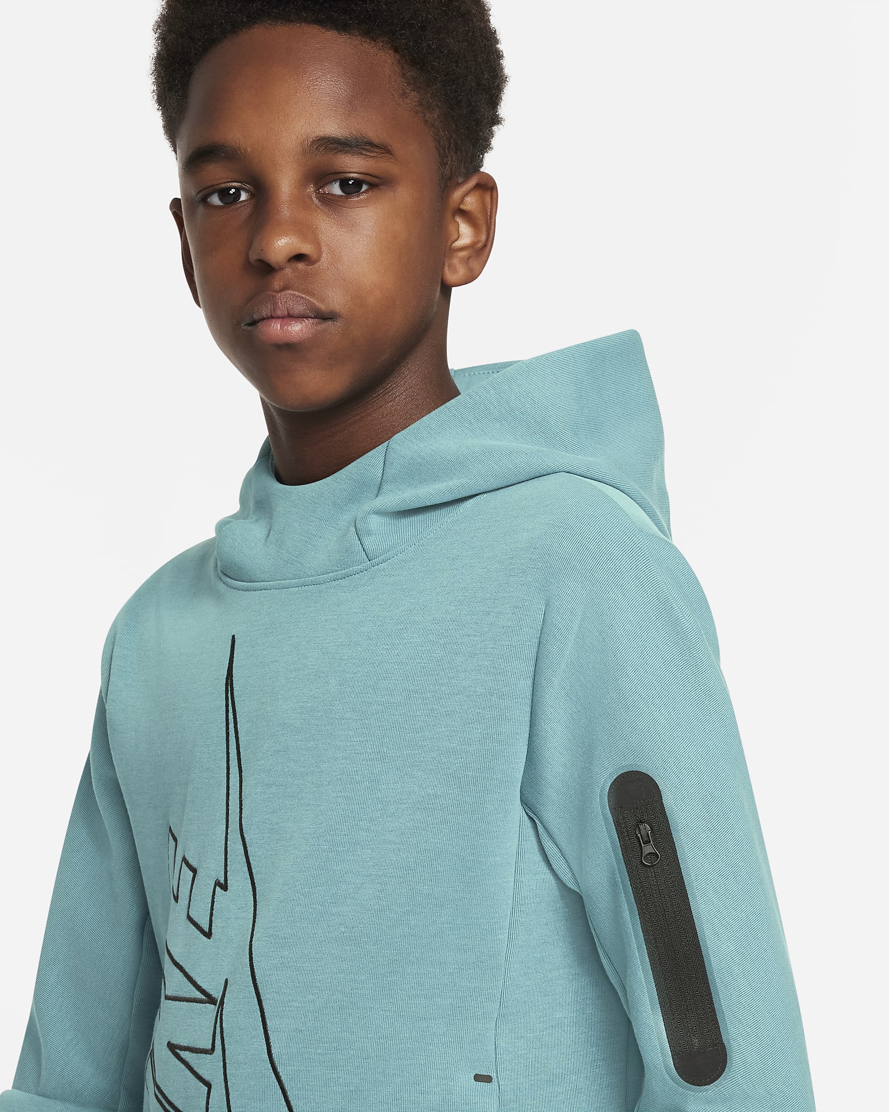 thumbnail image 2 of SHEIN Toddler Boys Letter Graphic Colorblock Kangaroo Pocket Hoodie For Sale S 2 of 12