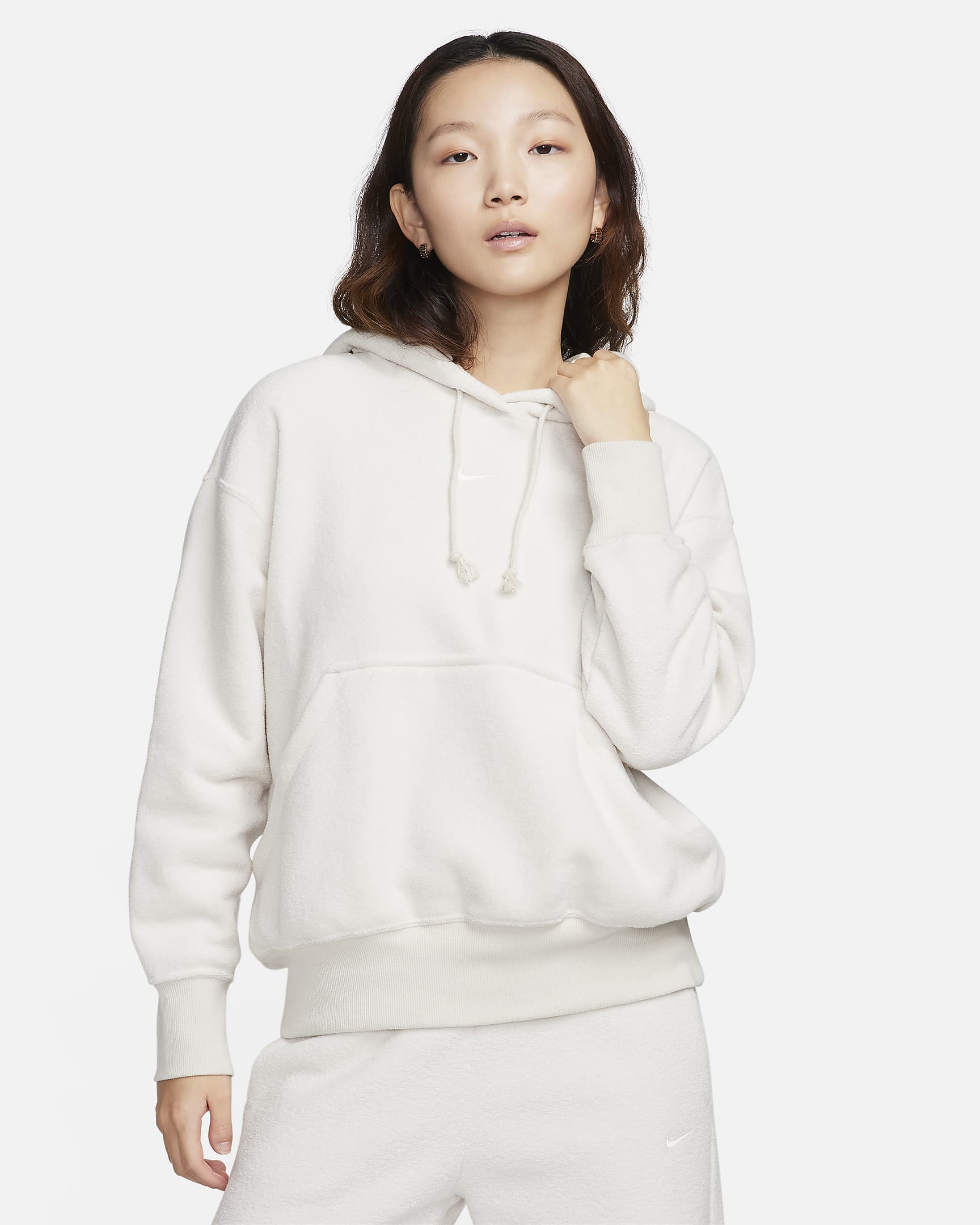 Nike Sportswear Phoenix Plush Women's Oversized Cozy Fleece Hoodie - Light Orewood Brown/Sail