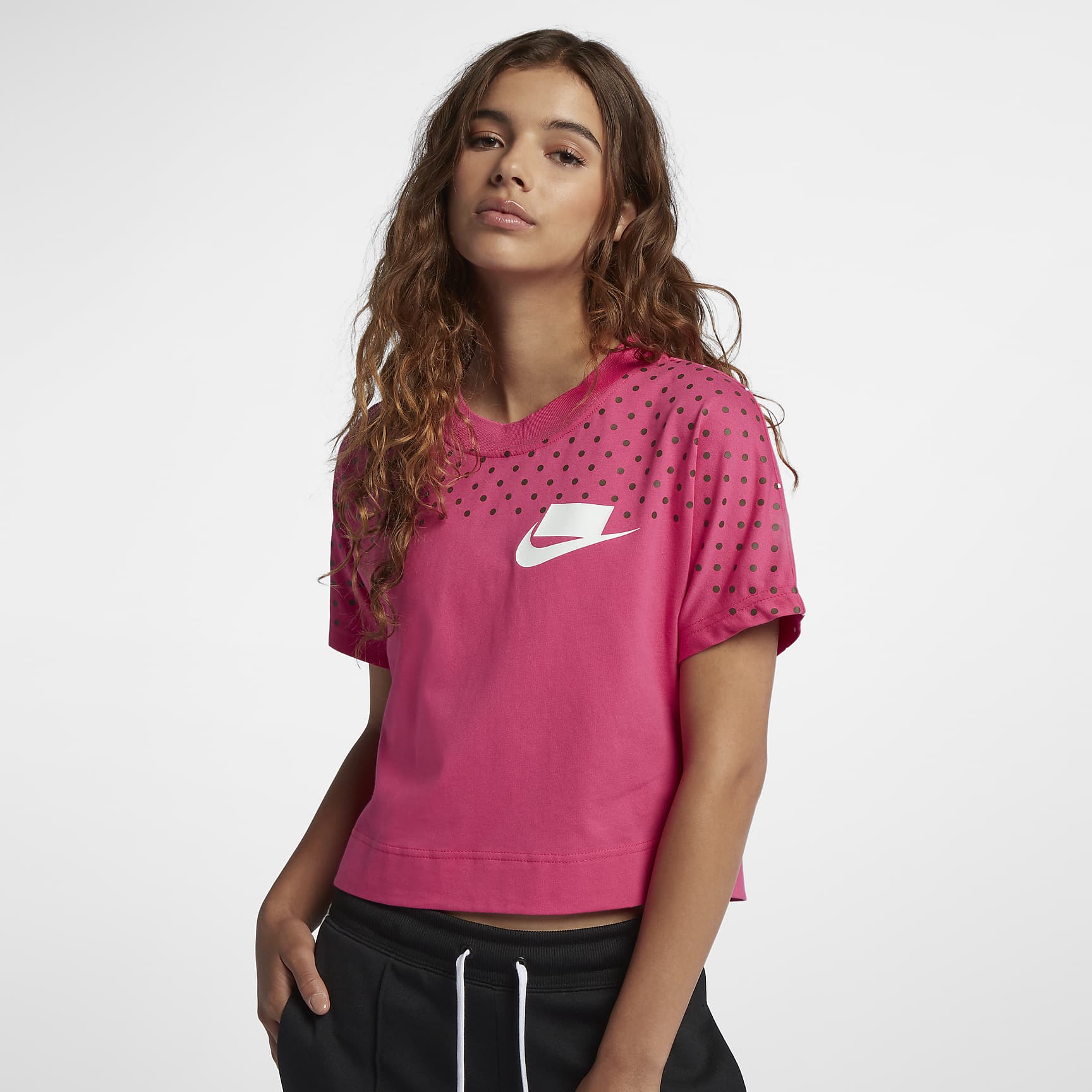 Nike Sportswear Women's Crop Top - Watermelon/White/Olive Canvas/White