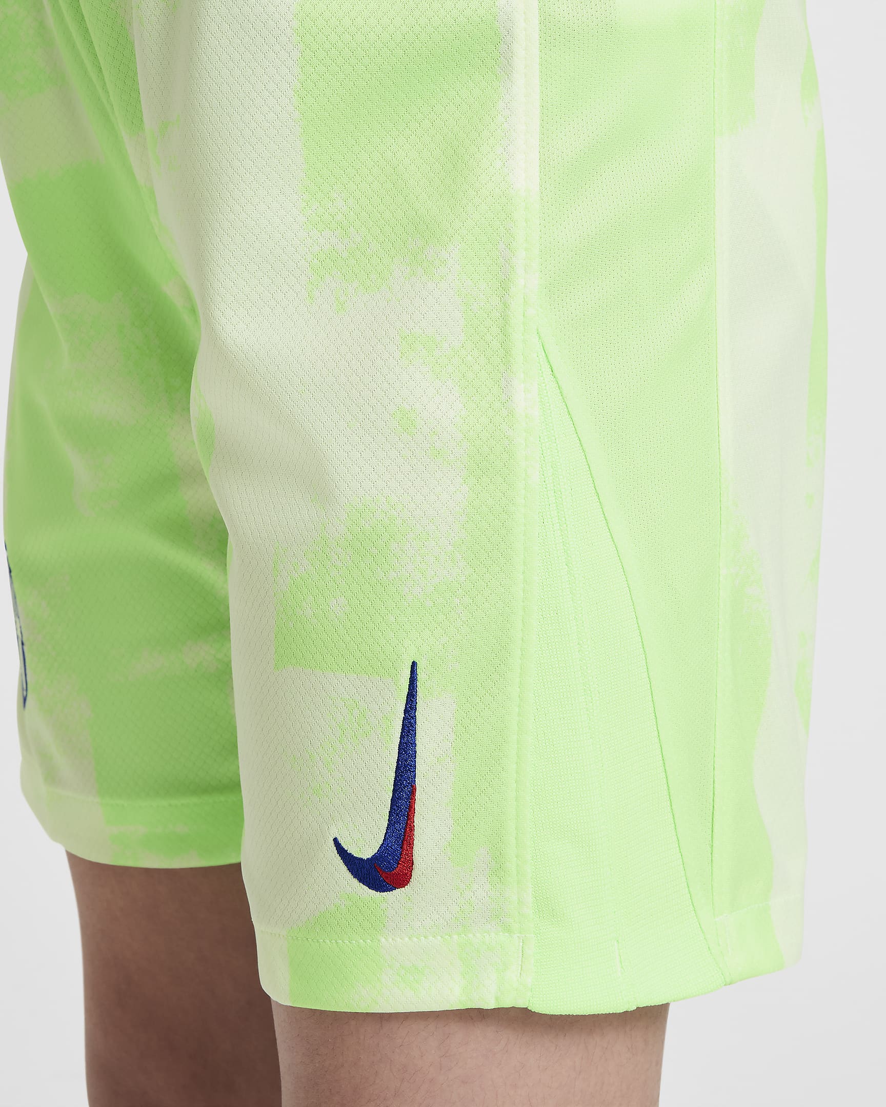 Replika třetích fotbalových kraťasů Nike Dri-FIT FC Barcelona Stadium 2024/25 pro větší děti - Barely Volt/Lime Blast/Old Royal