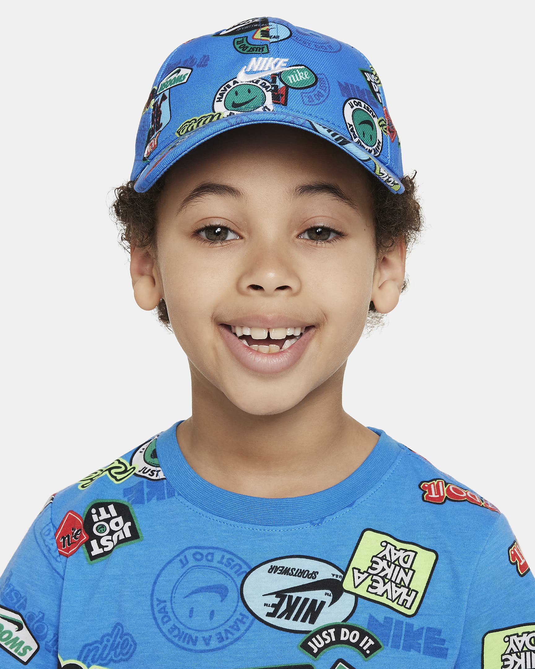 Gorra estampada con visera curva para niños talla pequeña Nike - Azul foto claro