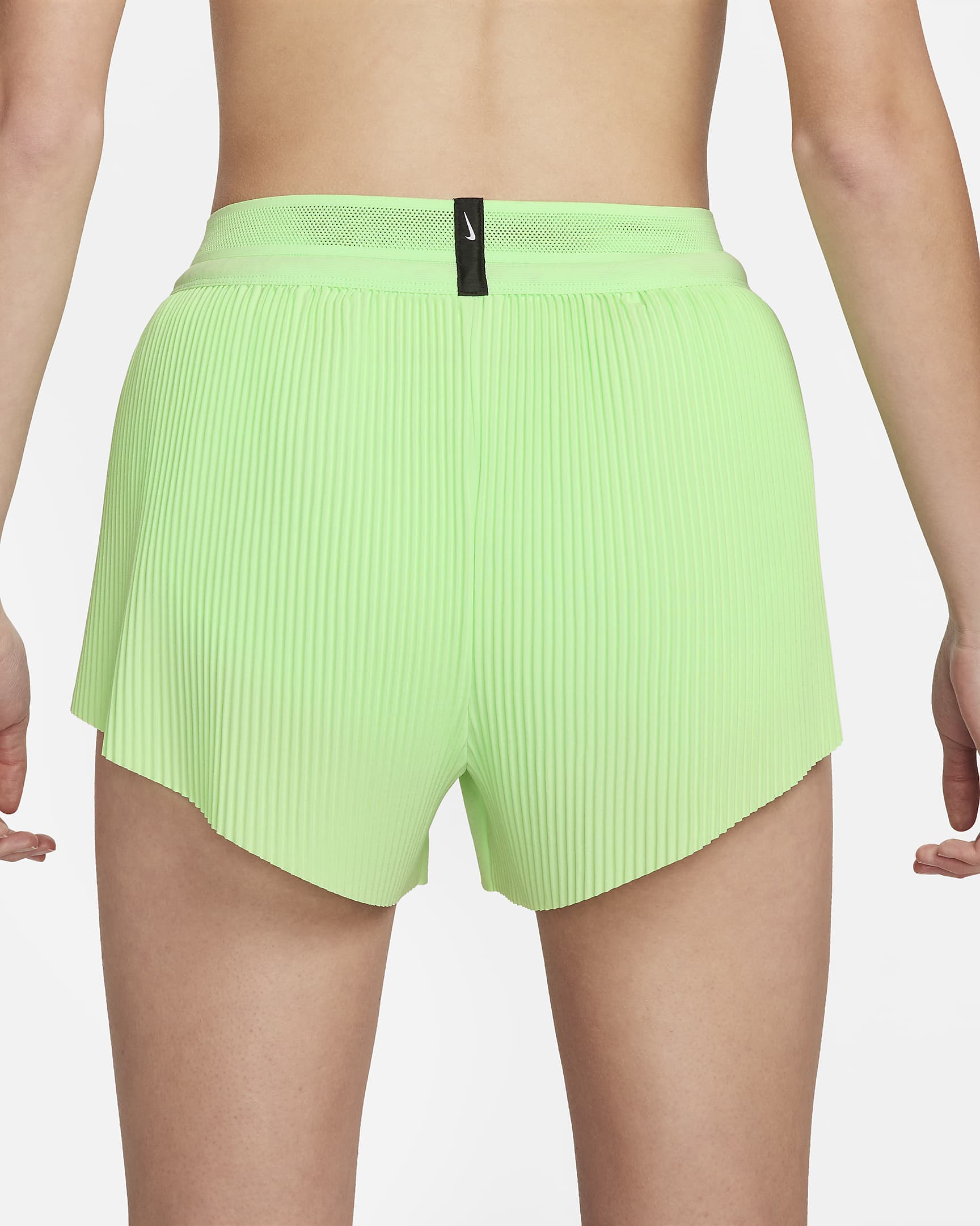 Shorts da running a vita media con slip foderati 8 cm Dri-FIT ADV Nike AeroSwift – Donna - Vapor Green/Nero