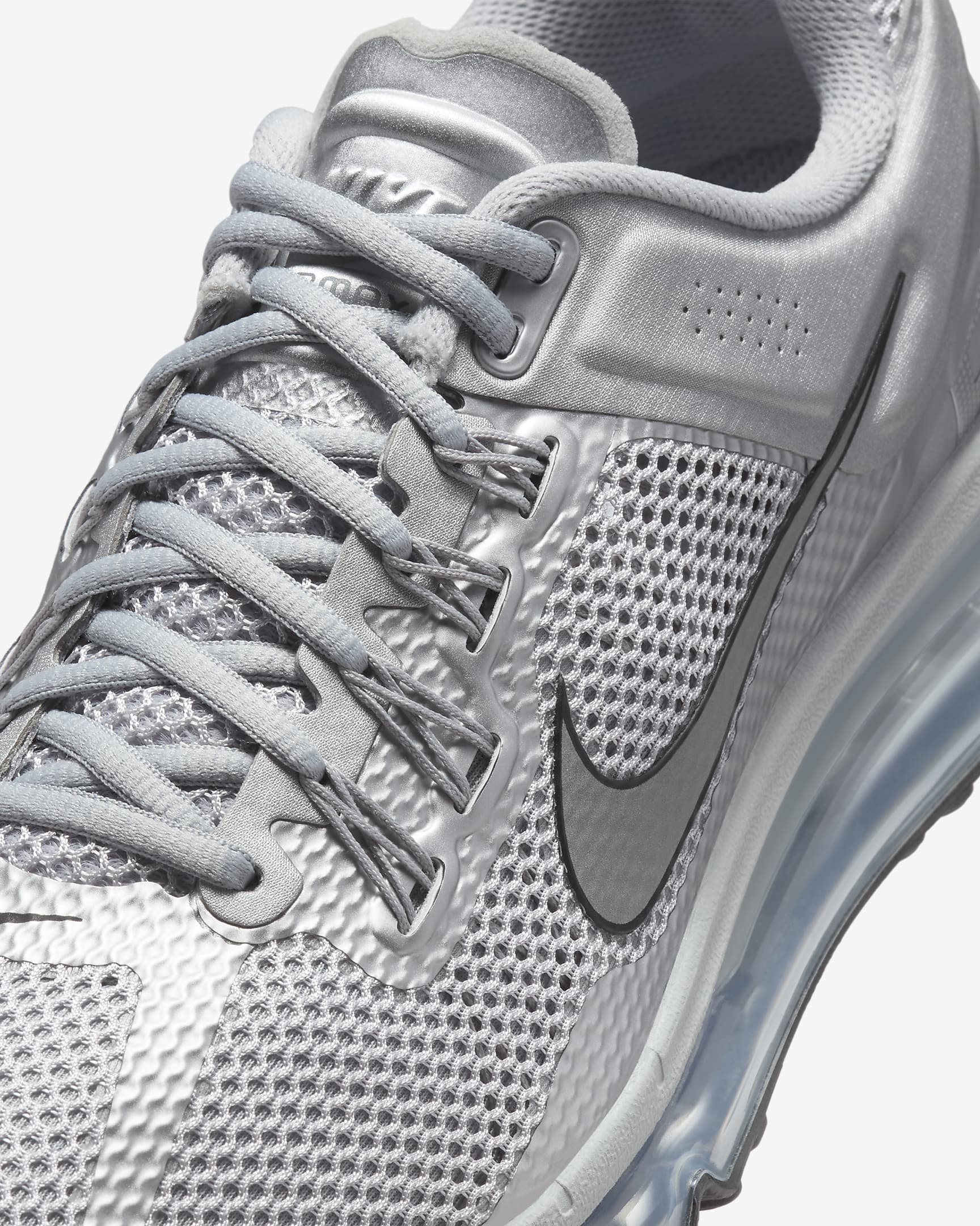 รองเท้าผู้ชาย Nike Air Max 2013 - Metallic Silver/ดำ/Flat Silver/Metallic Silver