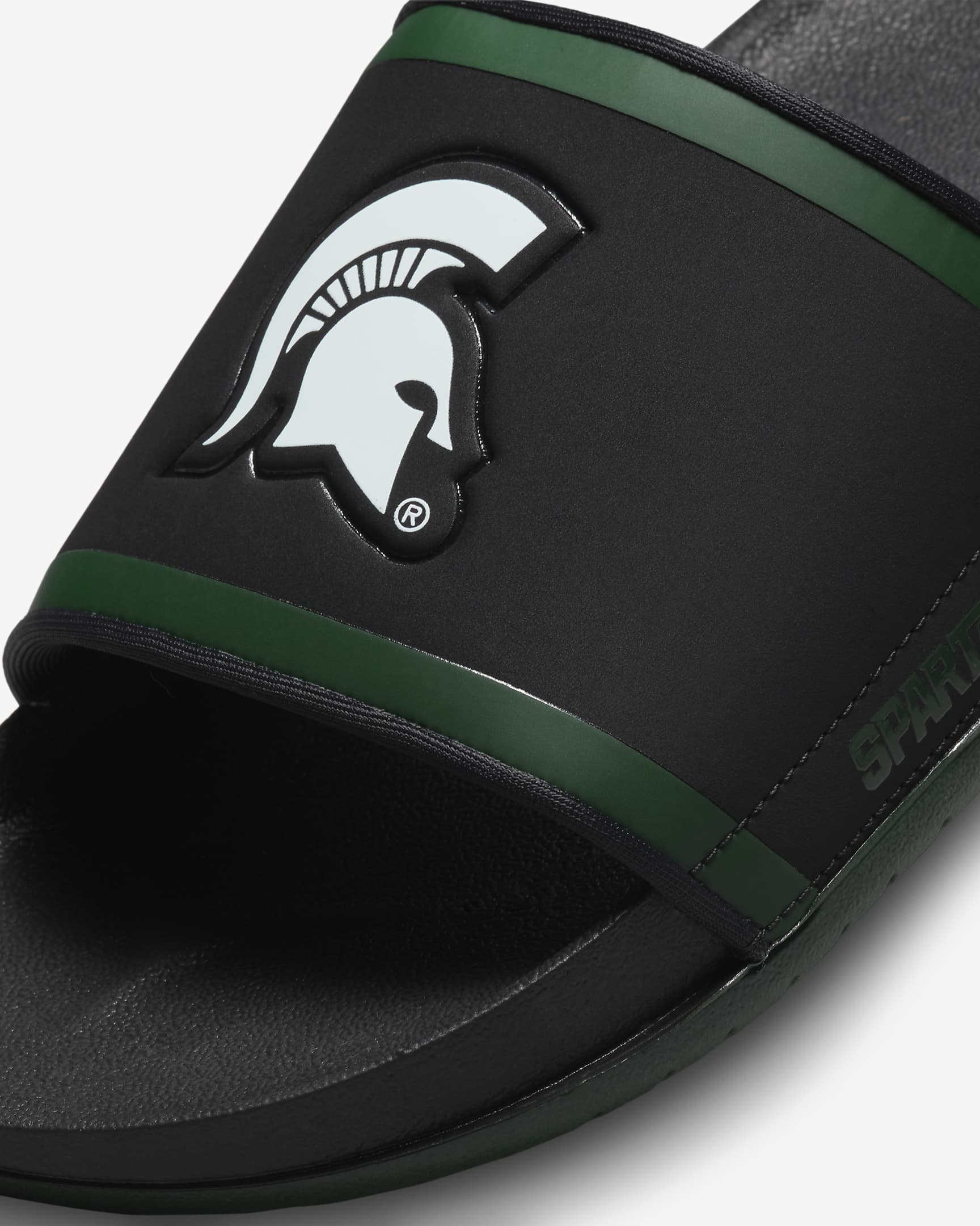 Chancla Nike Offcourt (Michigan State) - Negro/Verde pro/Blanco