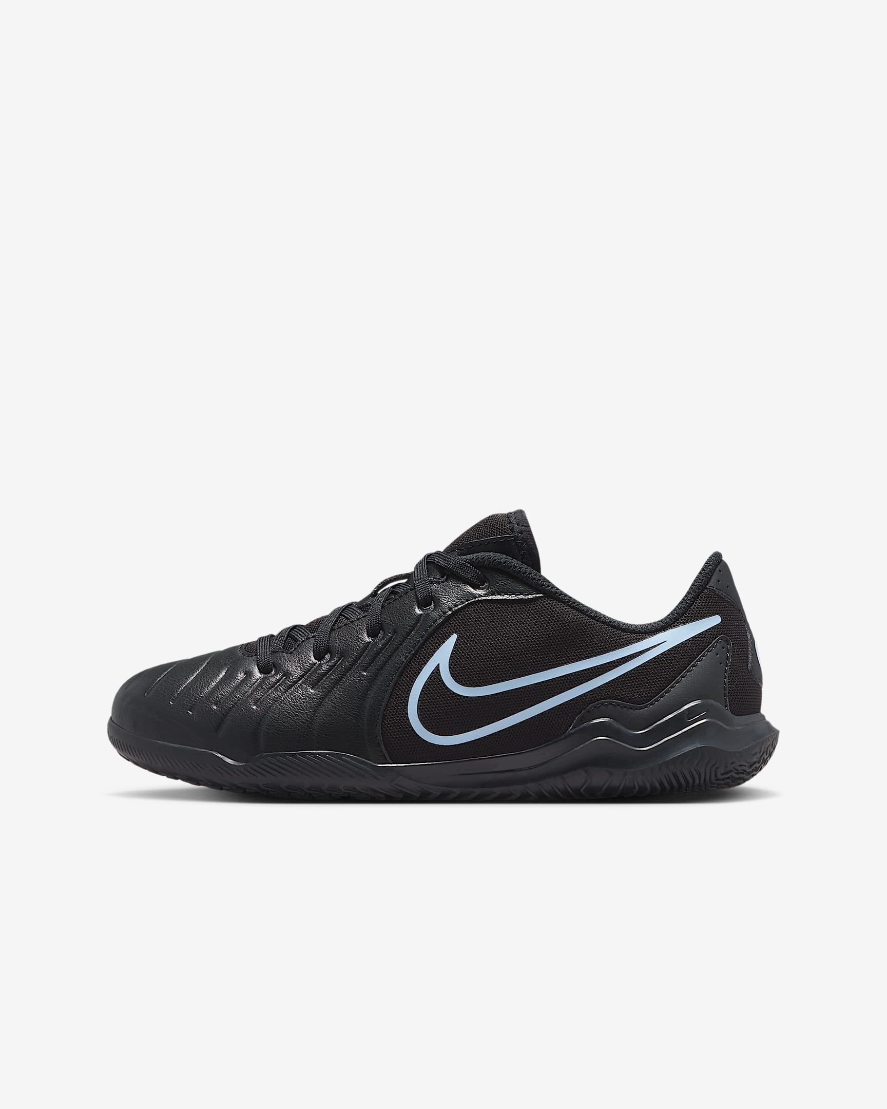 Nike Jr. Tiempo Legend 10 Club Younger/Older Kids' Indoor Court Low-Top Football Shoes - Black/Black