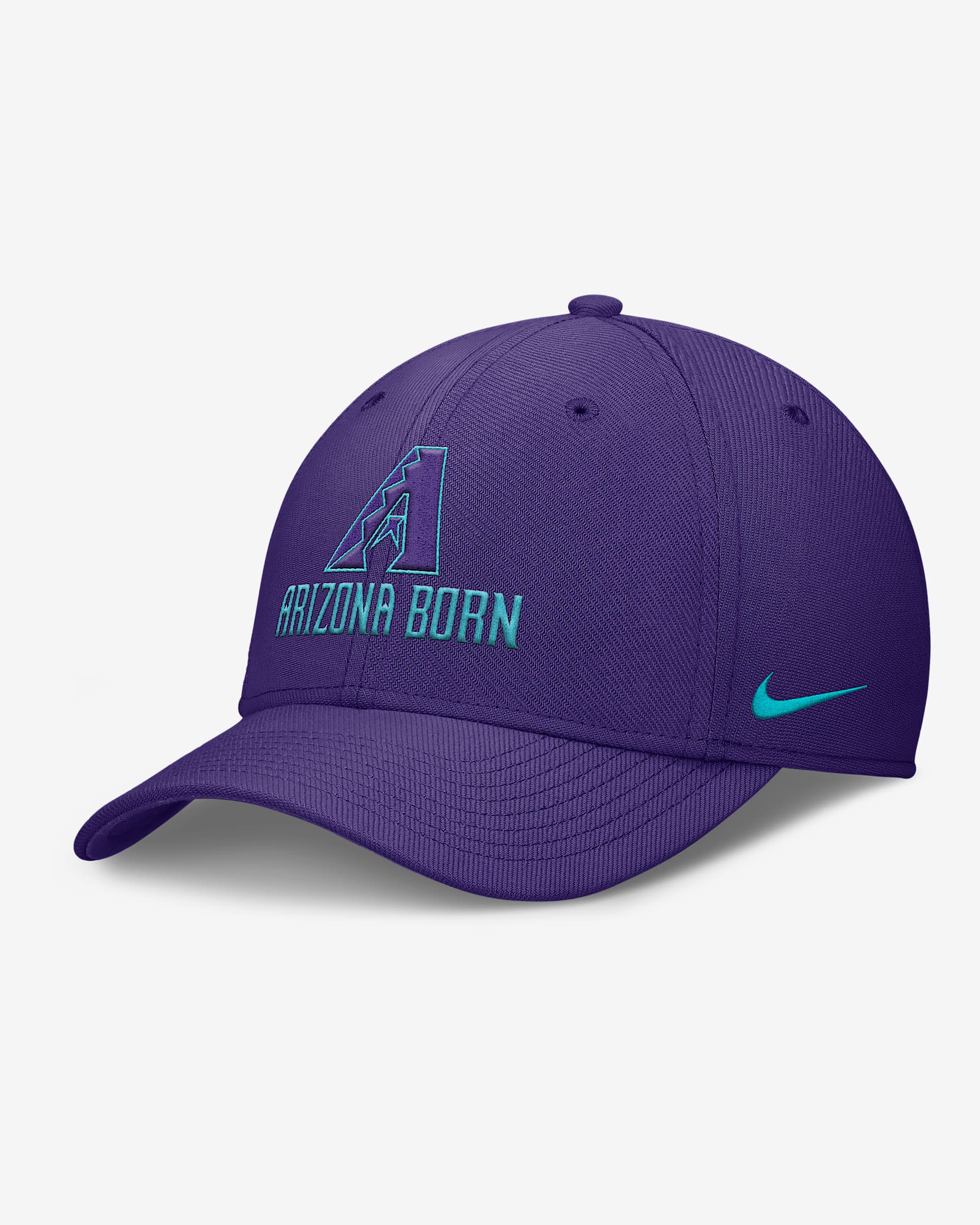 Gorra Nike Dri-FIT de la MLB para hombre Arizona Diamondbacks City Connect Rise Swoosh - Morado
