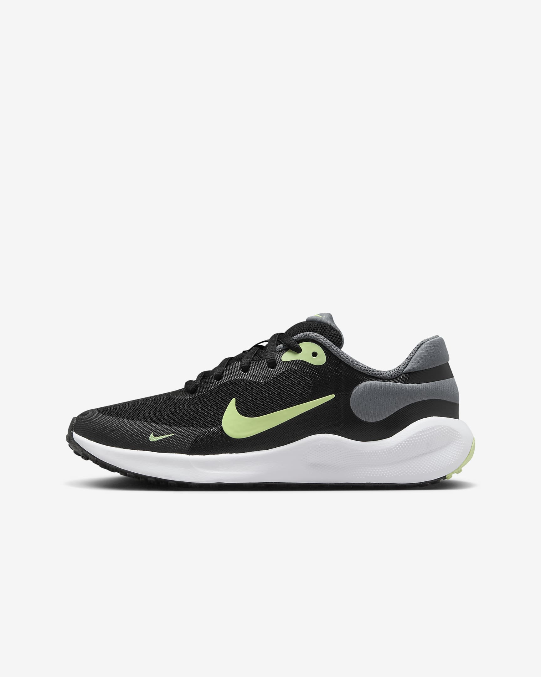 Nike Revolution 7 Older Kids' Running Shoes - Black/Smoke Grey/White/Barely Volt