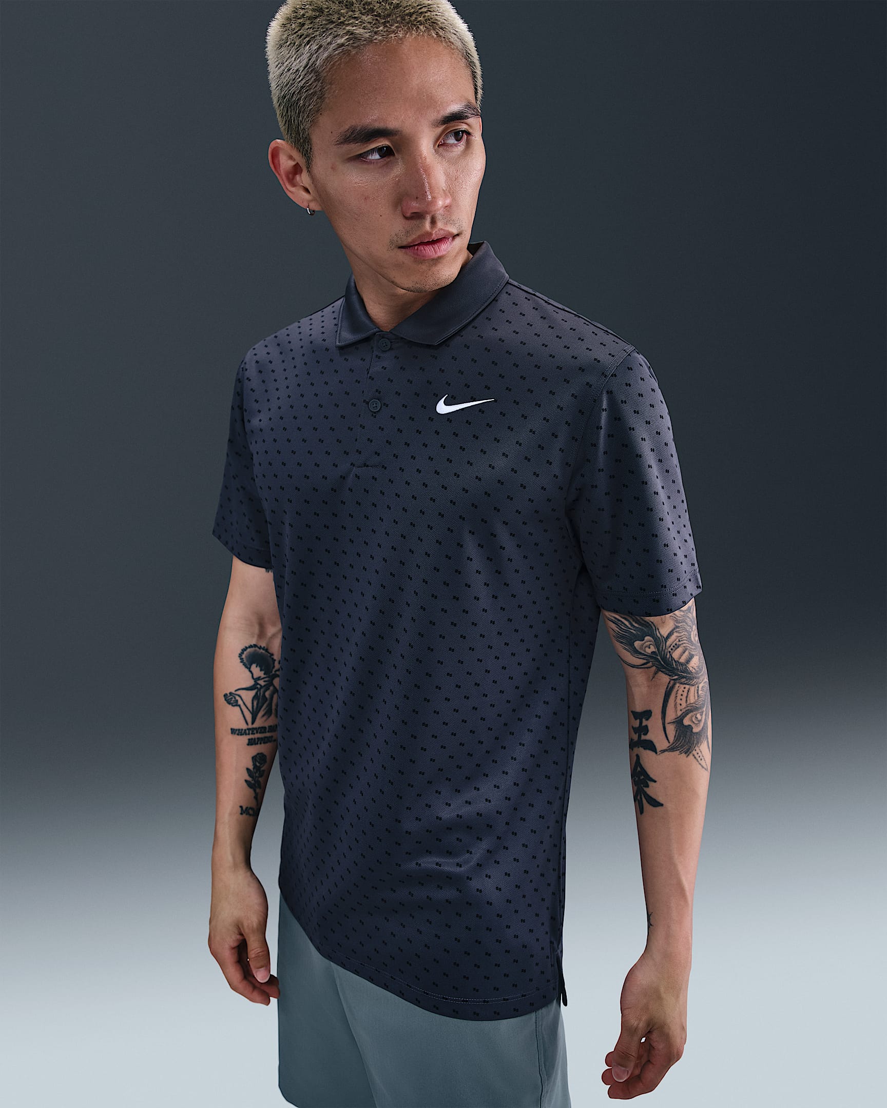 Nike Victory+ Men's Dri-FIT Golf Polo - Anthracite/White