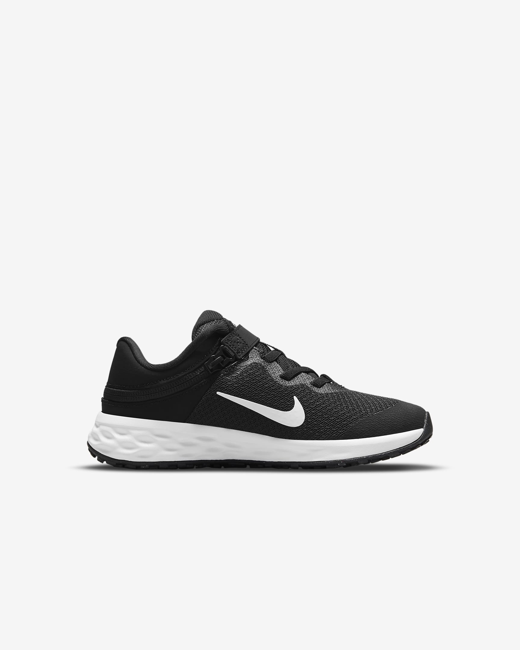 Nike Revolution 6 FlyEase Younger Kids' Easy On/Off Shoes - Black/Dark Smoke Grey/White