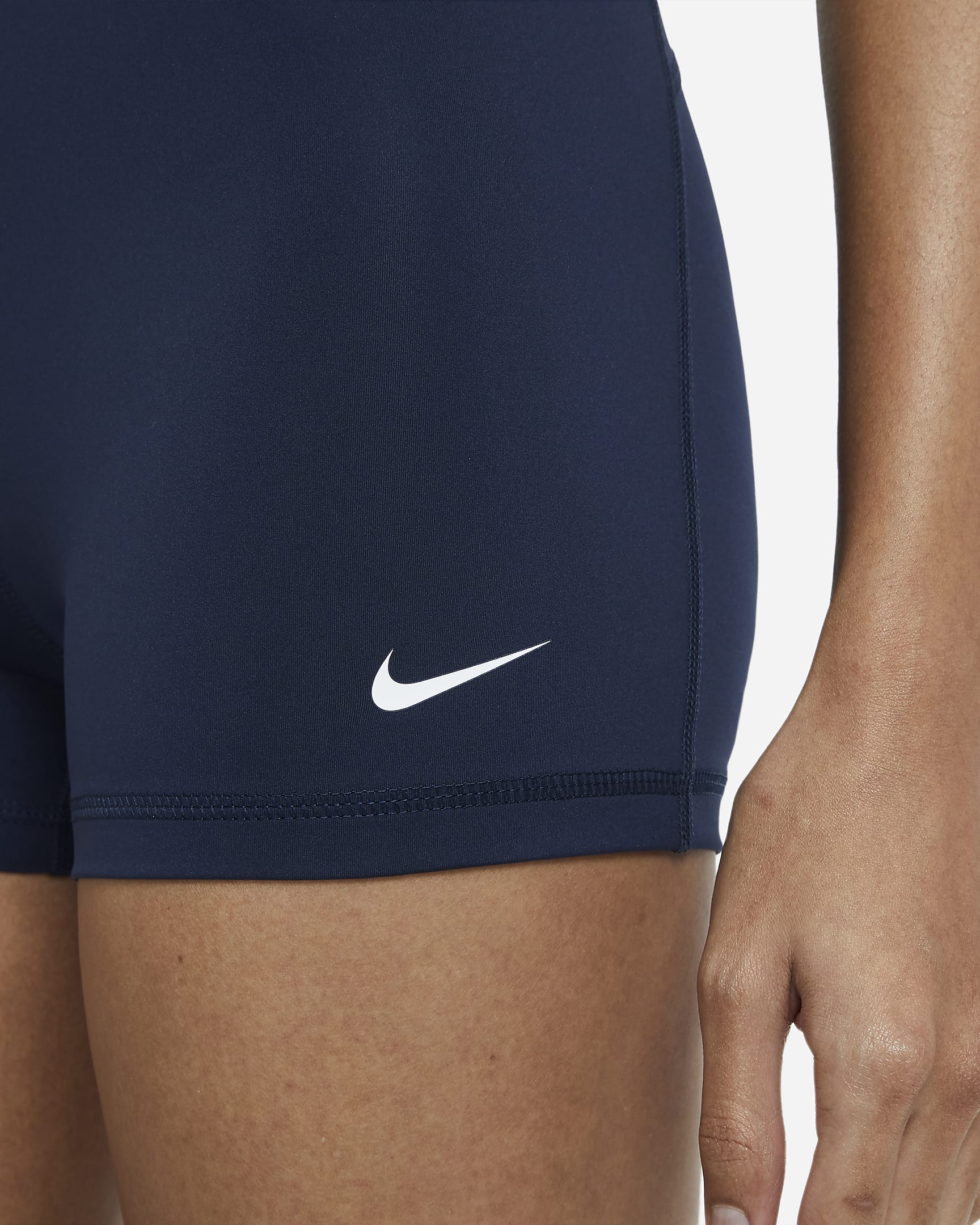 Shorts de 7.5 cm para mujer Nike Pro - Obsidiana/Blanco