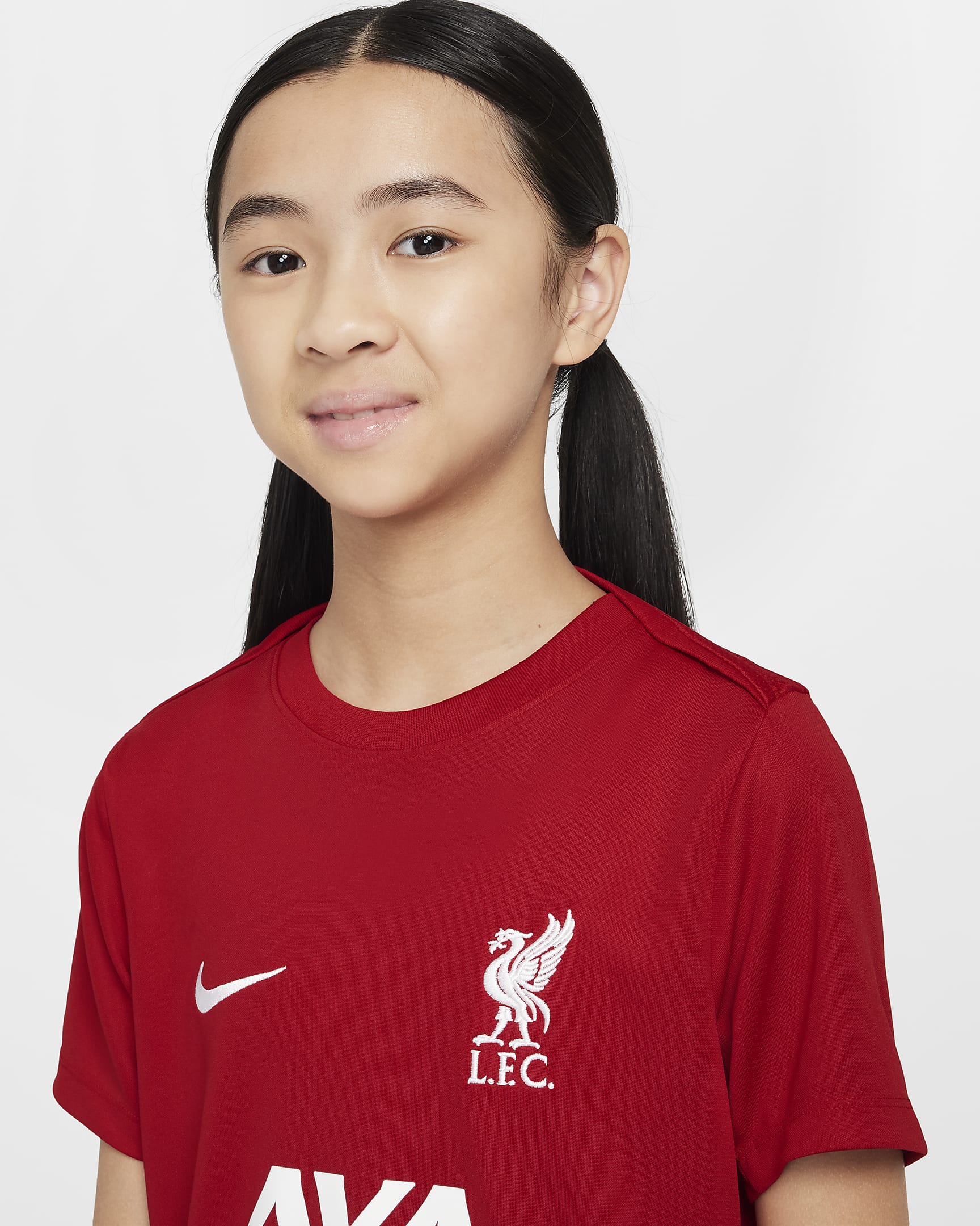 Kortärmad fotbollströja Liverpool FC Academy Pro Nike Dri-FIT för ungdom - Gym Red/Vit/Vit