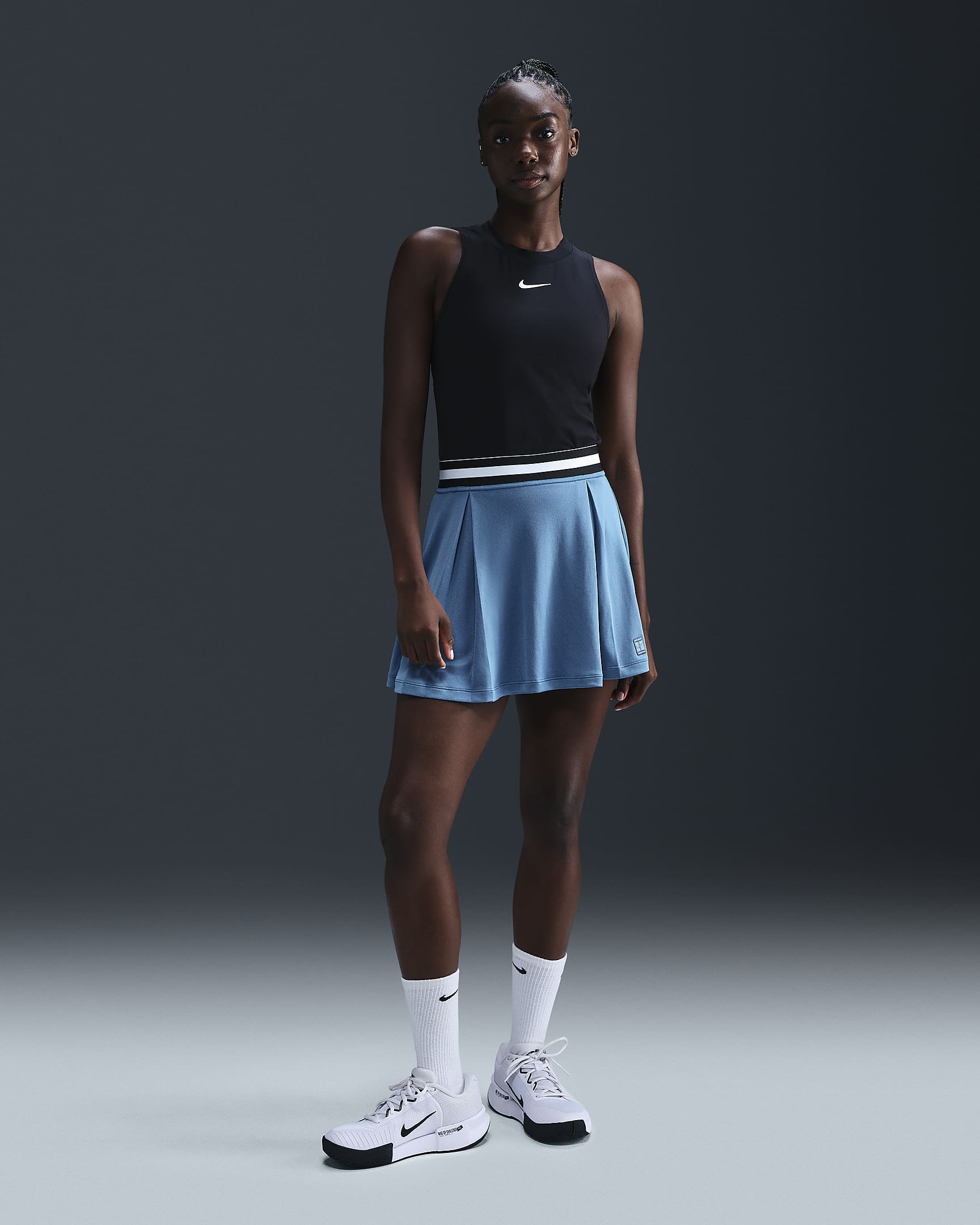 NikeCourt Dri-FIT Heritage Damen-Tennisrock - Aegean Storm