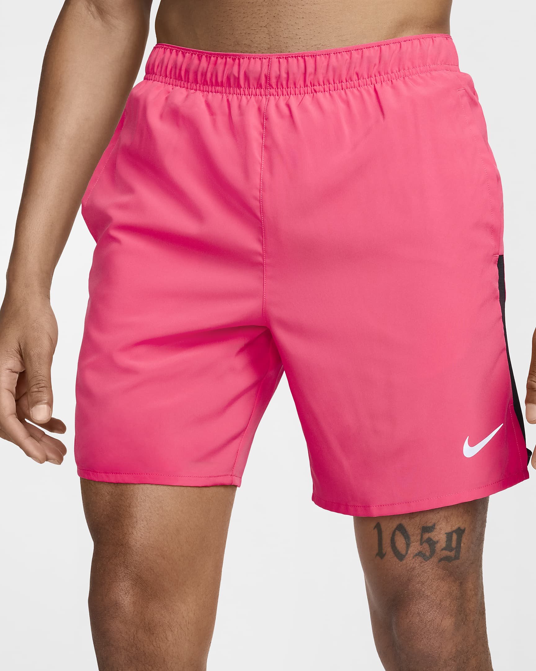 Short de running avec sous-short intégré 18 cm Dri-FIT Nike Challenger pour homme - Aster Pink/Noir/Noir