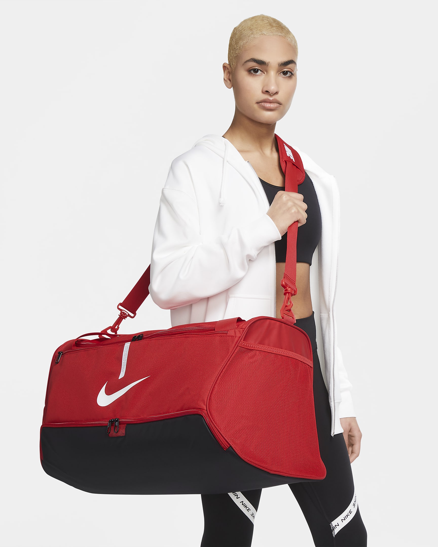 Borsone medio da calcio Nike Academy Team (60 L) - University Red/Nero/Bianco