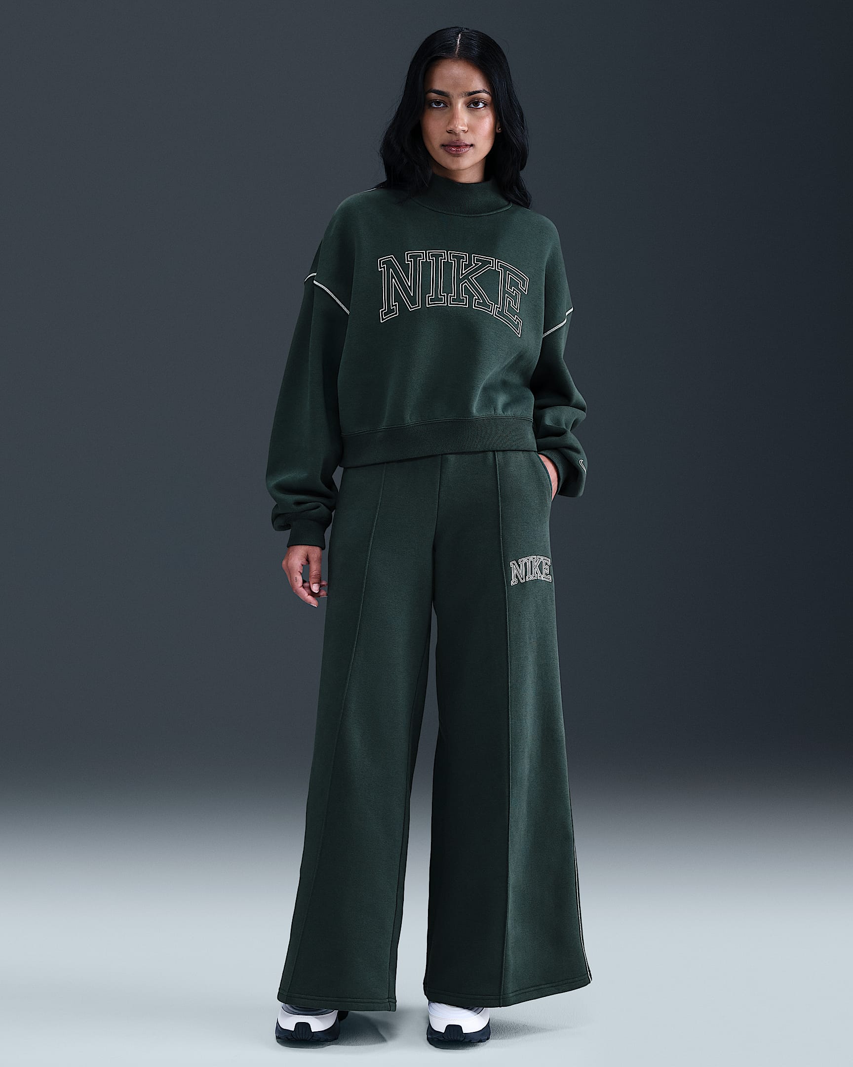 Nike Sportswear Phoenix Fleece Women's Wide-Leg Sweatpants - Seaweed