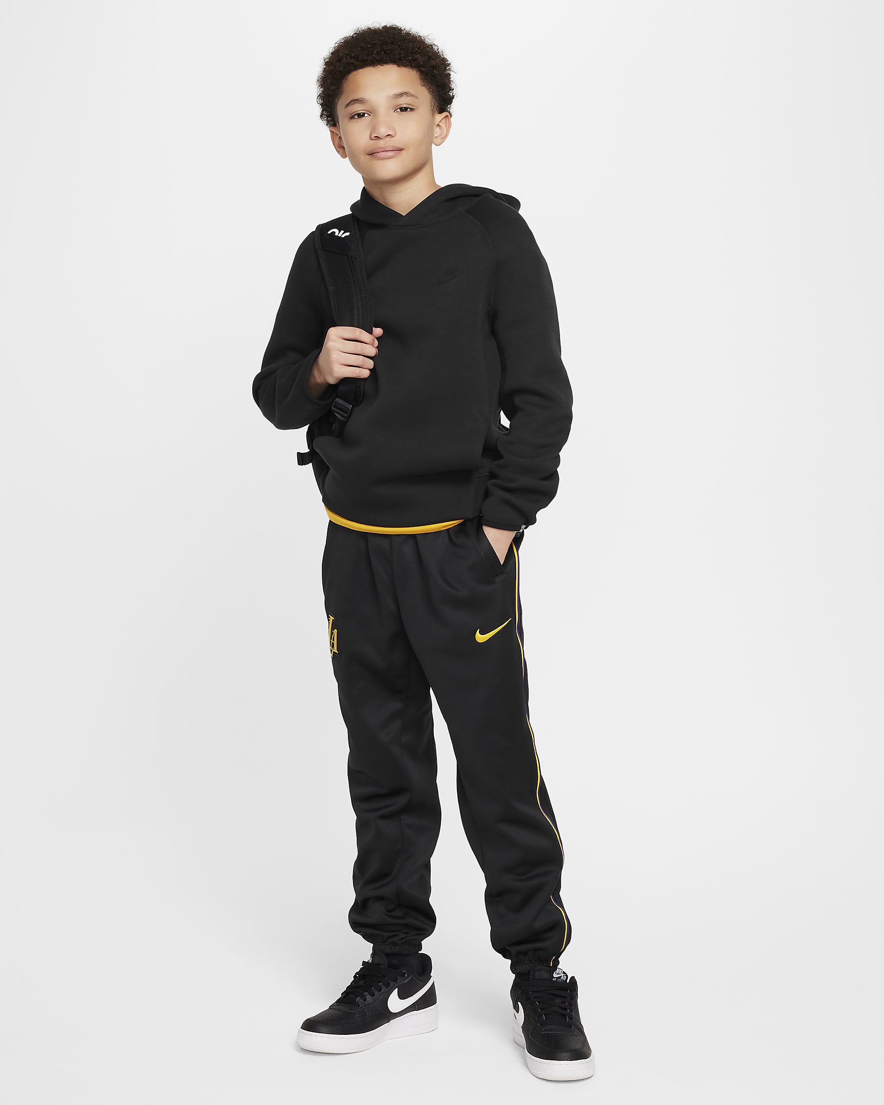 Los Angeles Lakers Showtime City Edition Pantalón Nike Dri-FIT de la NBA - Niño/a - Negro