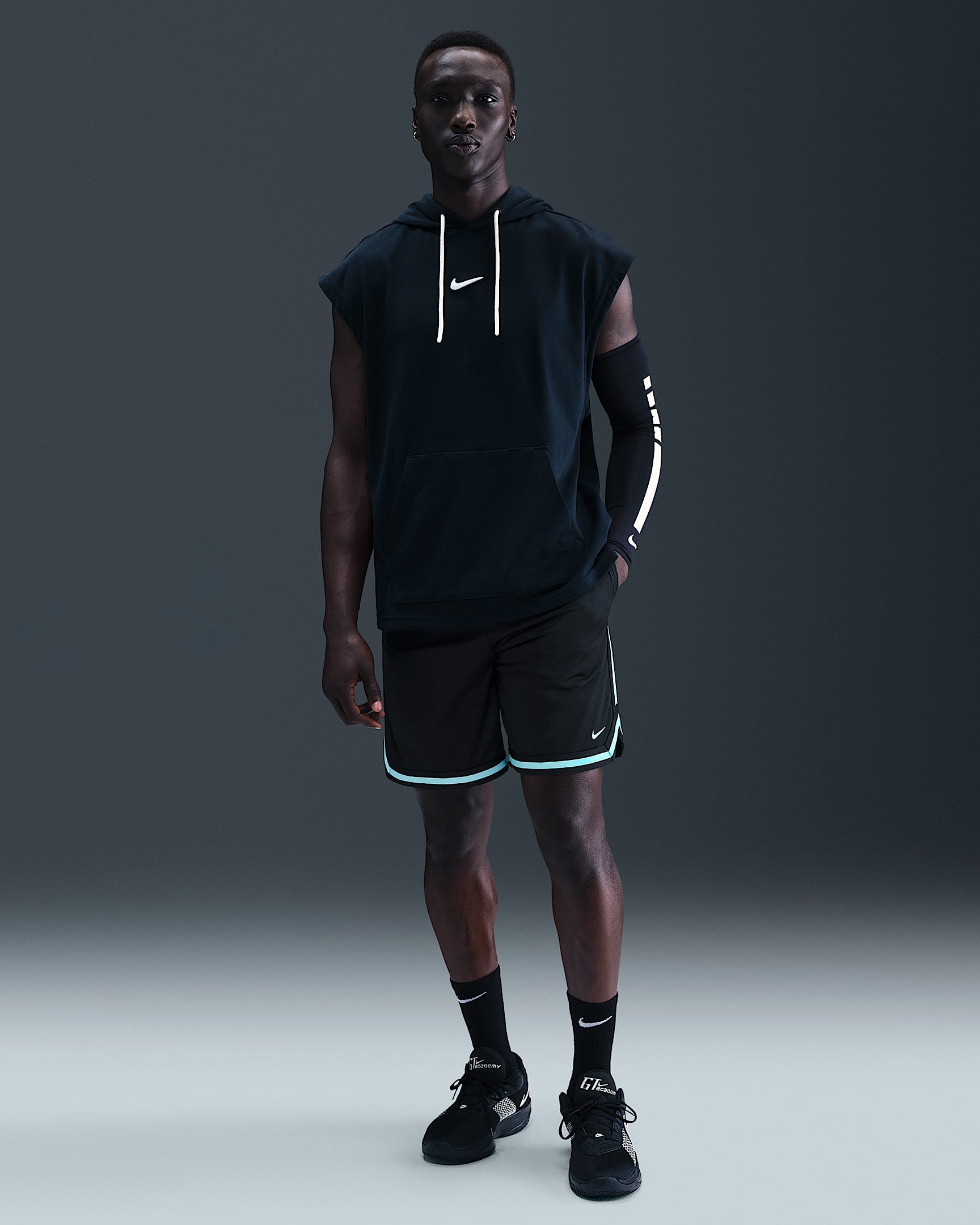 Nike DNA Men's Dri-FIT 8" Basketball Shorts - Black/Black/Bleached Turquoise
