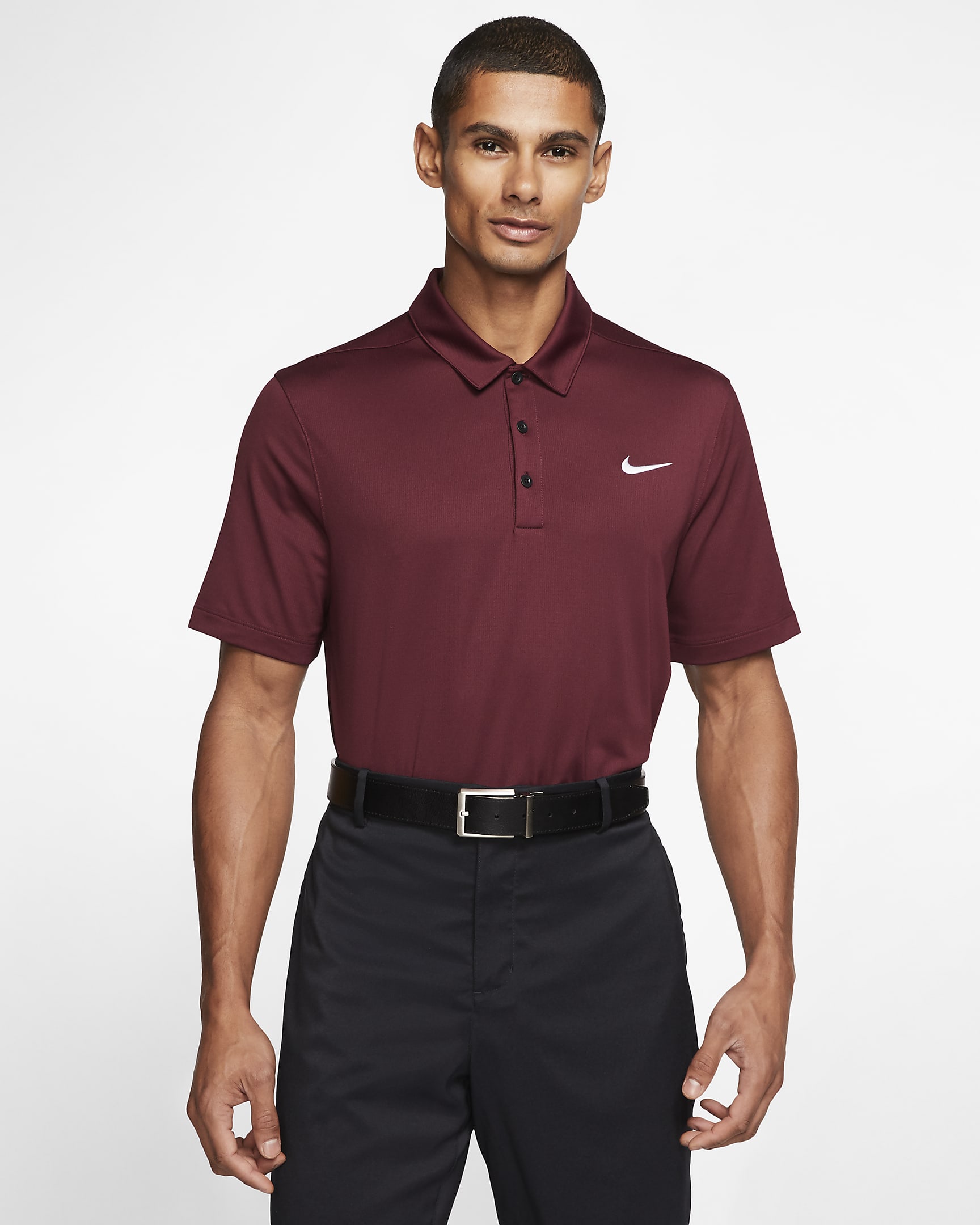 Nike Men's Football Polo - Deep Maroon/Black/White