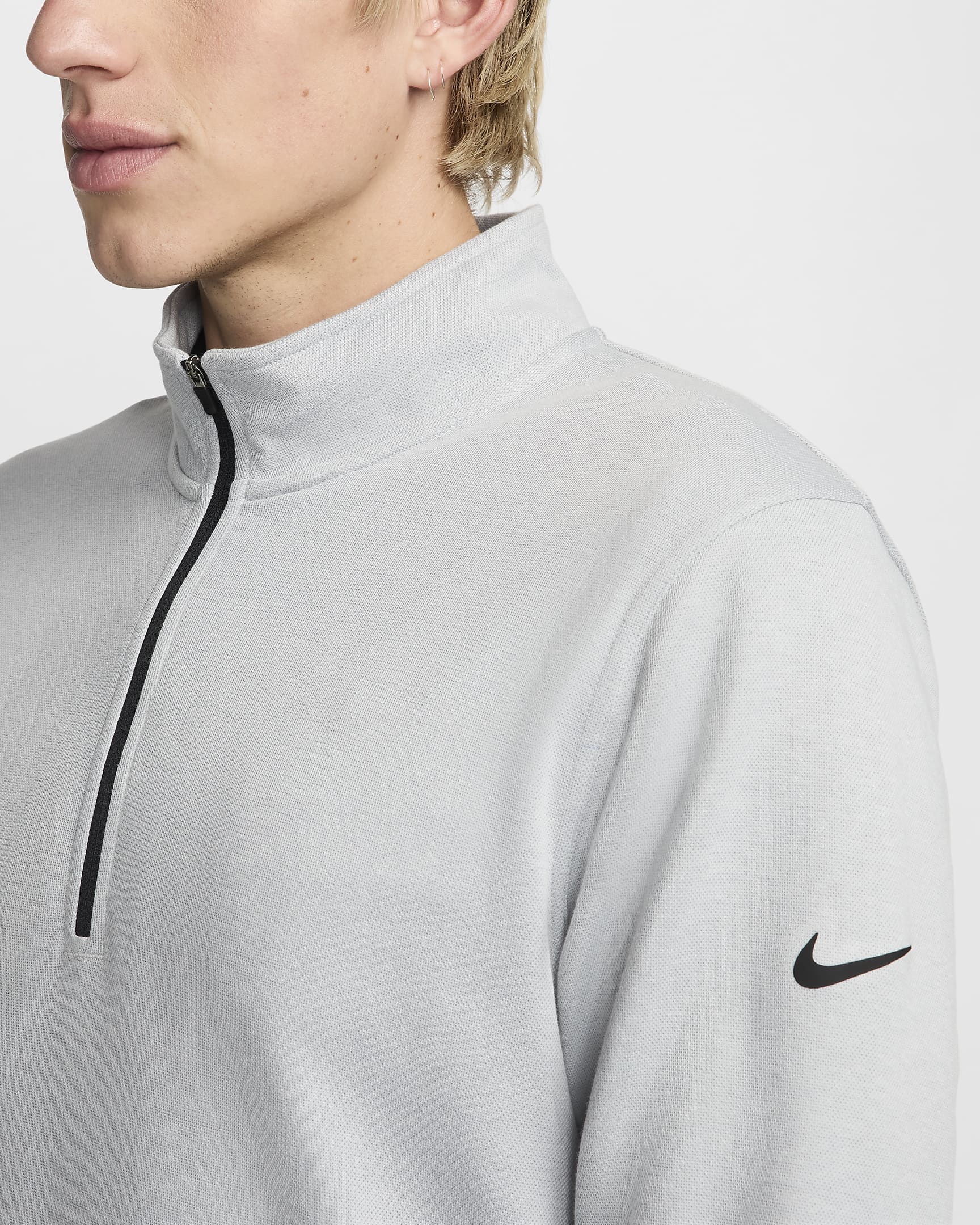 Haut de golf à demi-zip Nike Tour pour homme - Light Smoke Grey/Noir