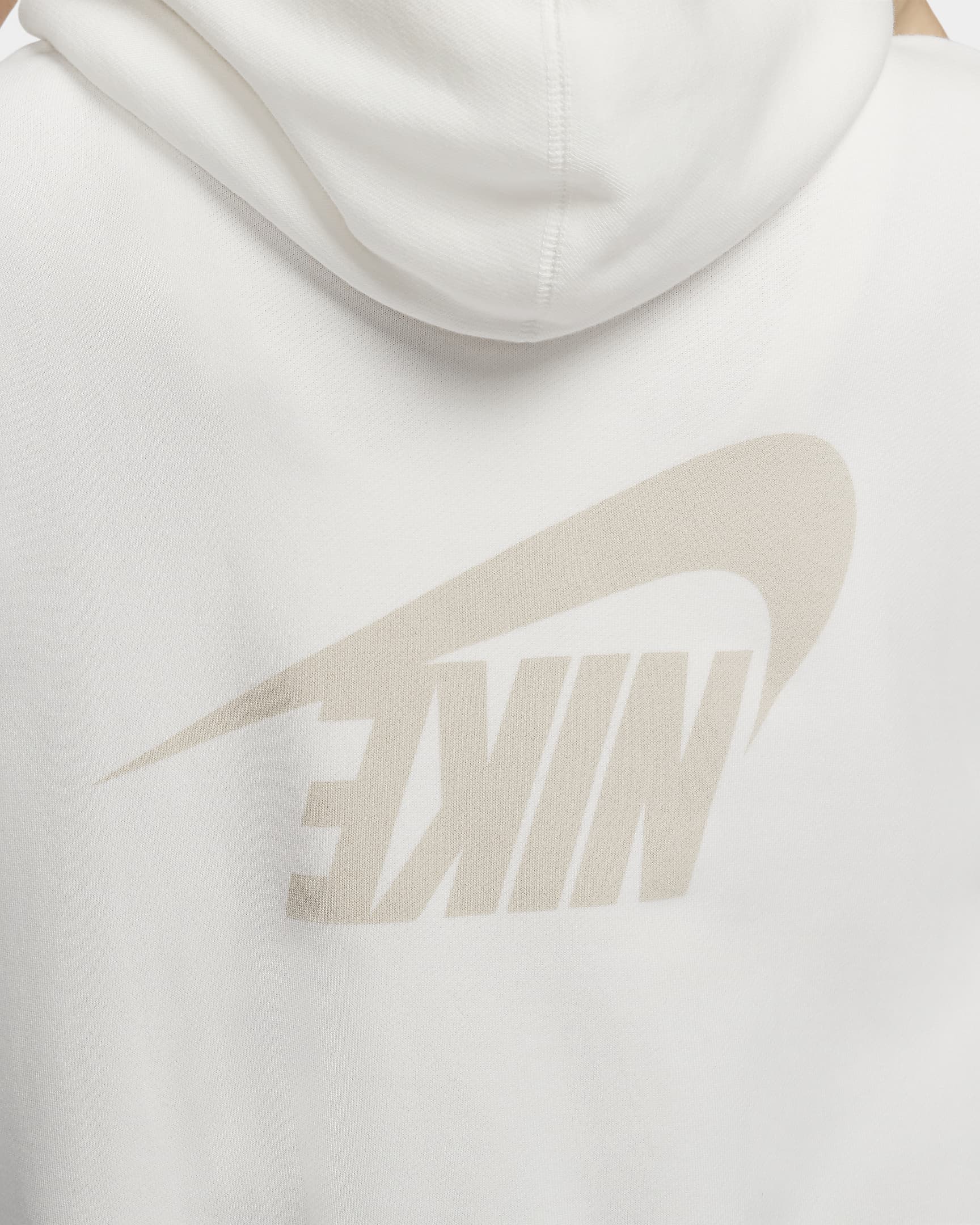 เสื้อมีฮู้ดซิปยาวผ้าเฟรนช์เทรีขนาดโอเวอร์ไซส์ผู้หญิง Nike Sportswear - Sail/Light Orewood Brown