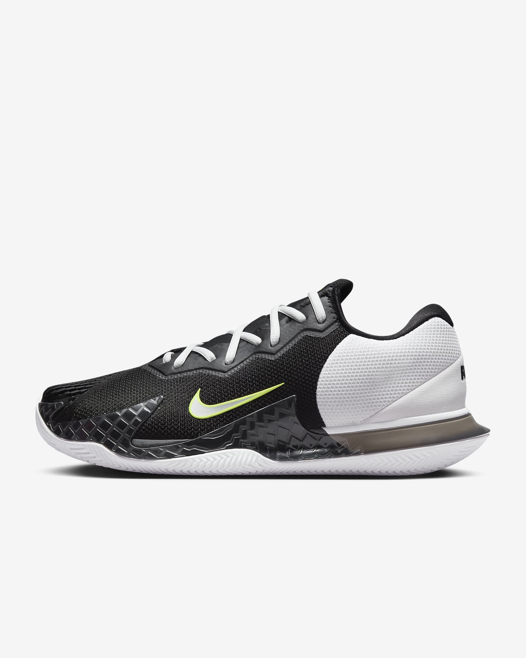 NikeCourt Vapor Cage 4 Rafa Herren-Tennisschuh für Sandplätze - Schwarz/Weiß/Volt/Metallic Silver