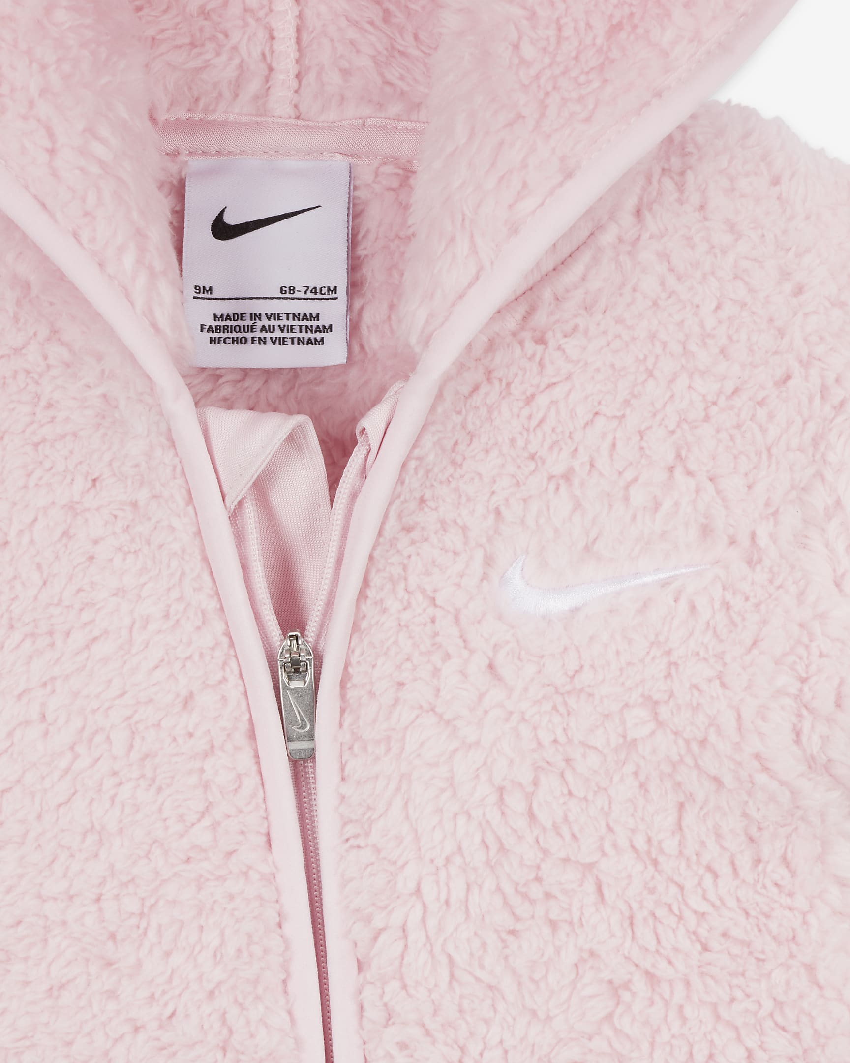 Mono para bebé Nike Hooded Sherpa Coverall - Espuma rosa