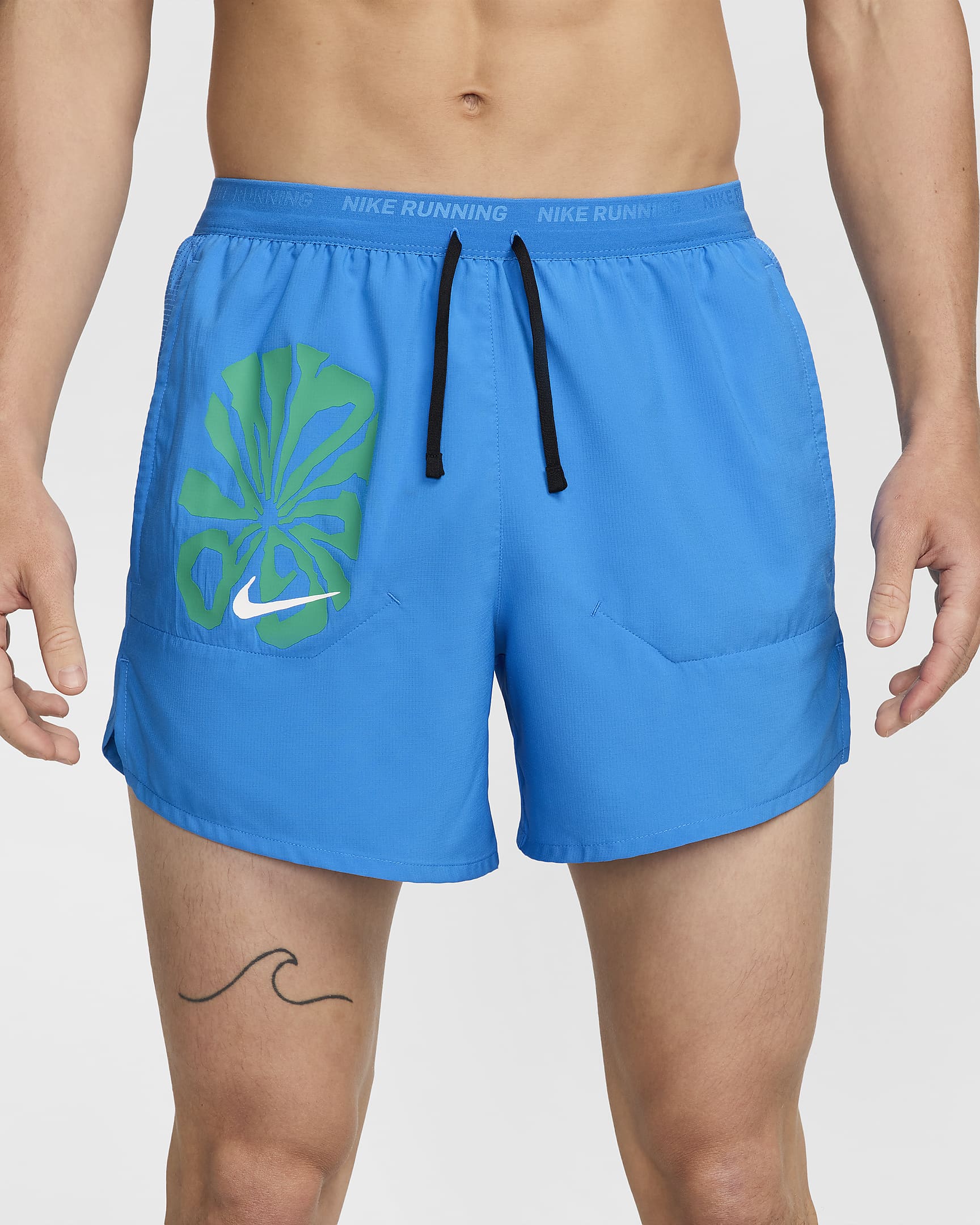 Nike Stride Run Energy Men's Dri-FIT 5" Brief-Lined Running Shorts - Light Photo Blue/Black/Stadium Green