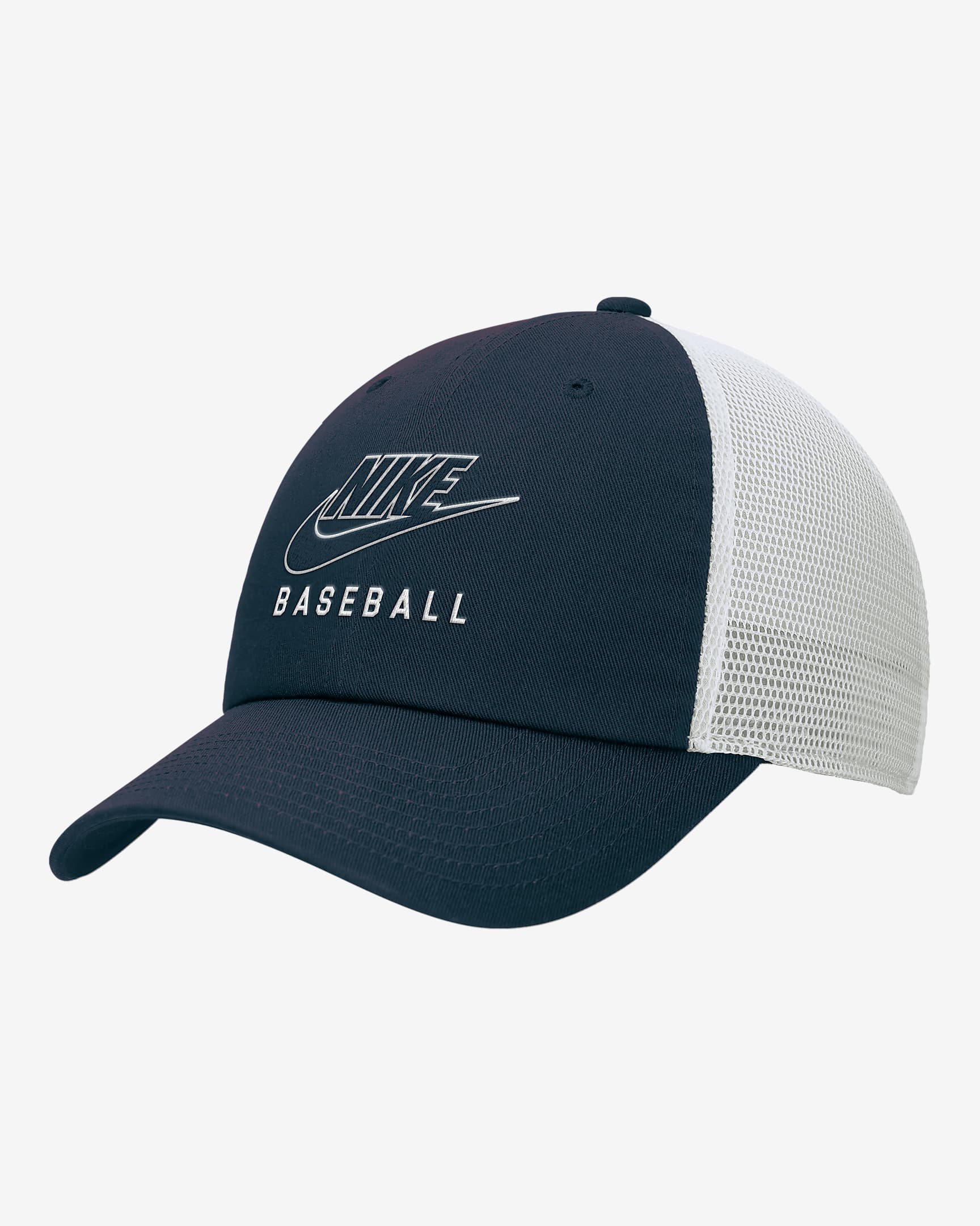 Nike Club Unstructured Baseball Swoosh Trucker Cap - Thunder Blue