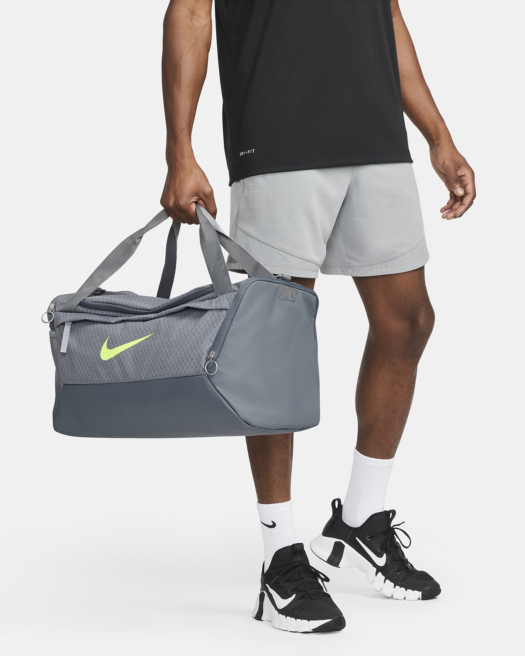 Nike Brasilia Winterized Training Duffel Bag (Small, 41L) - Smoke Grey/Smoke Grey/Volt