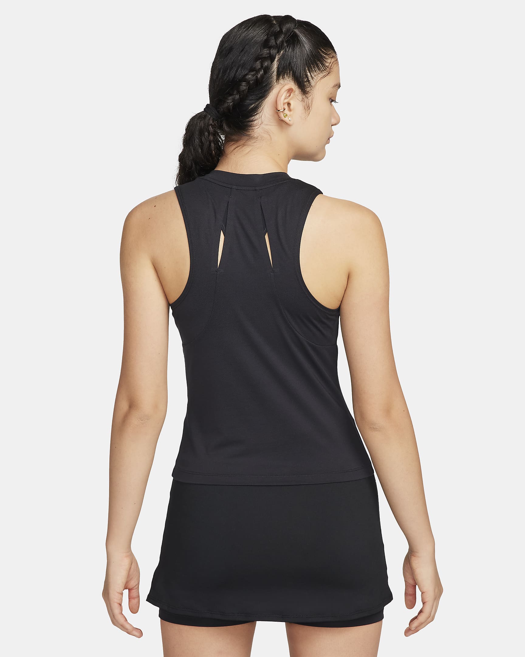 Débardeur de tennis Dri-FIT NikeCourt Advantage pour femme - Noir/Noir/Blanc