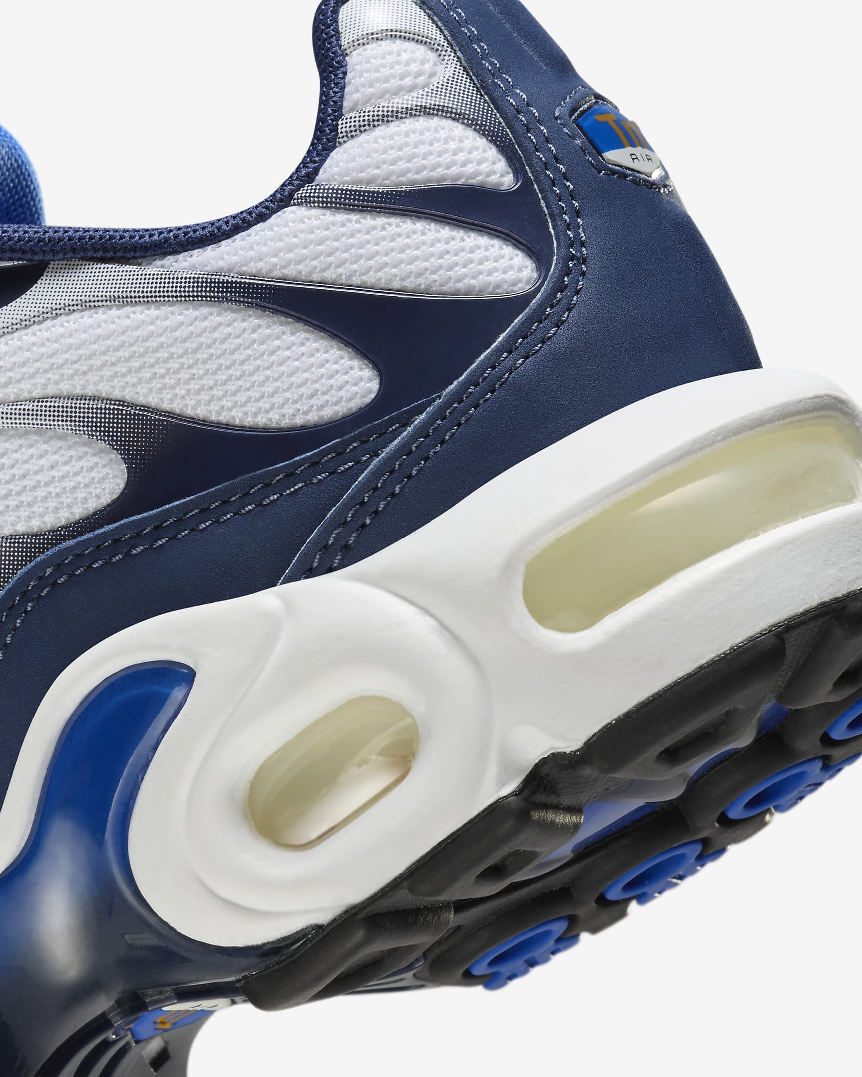 Nike Air Max Plus Schuh für ältere Kinder - Weiß/Midnight Navy/Bronzine/Hyper Royal