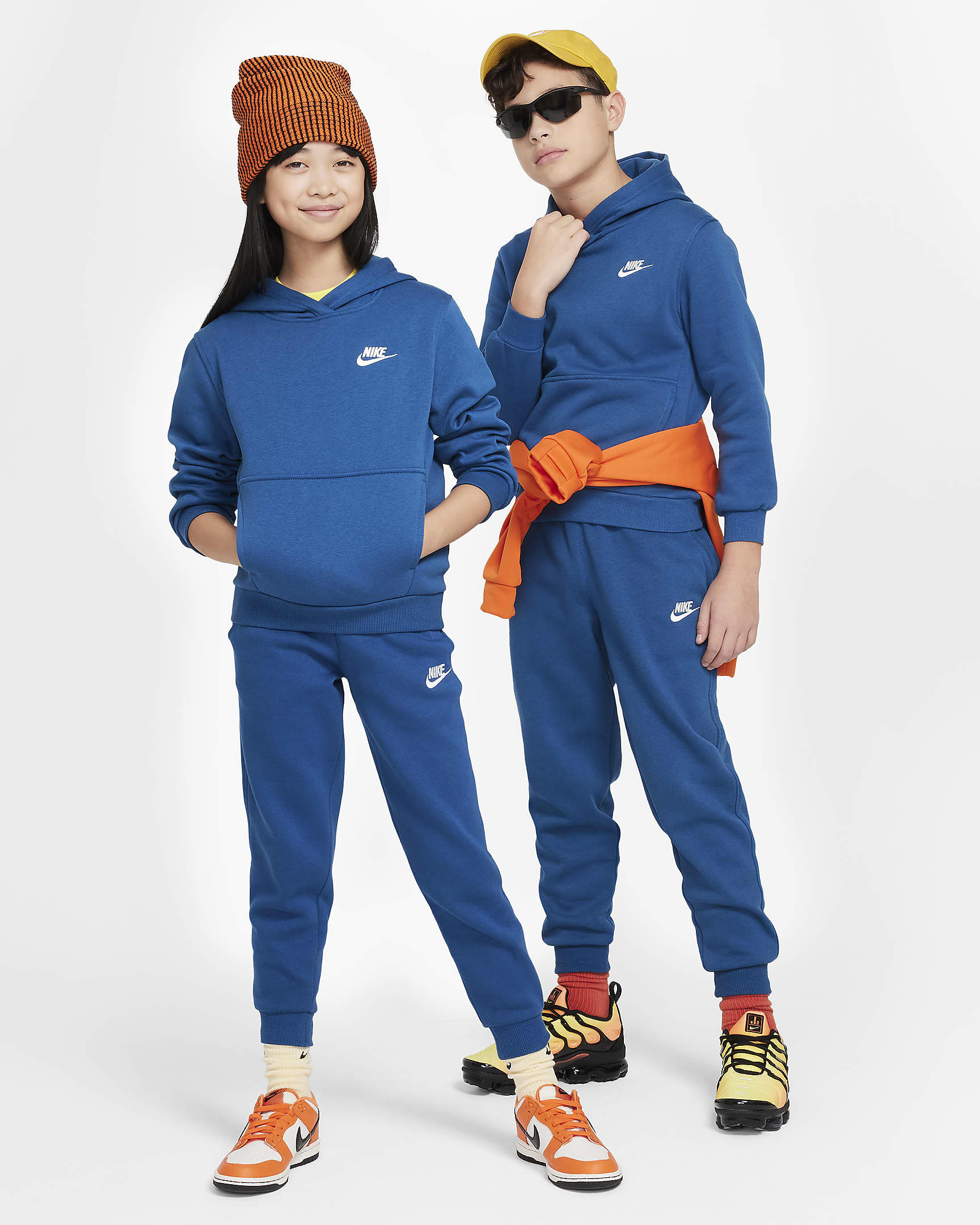 Nike Sportswear Club Fleece Sudadera con capucha - Niño/a - Court Blue/Blanco