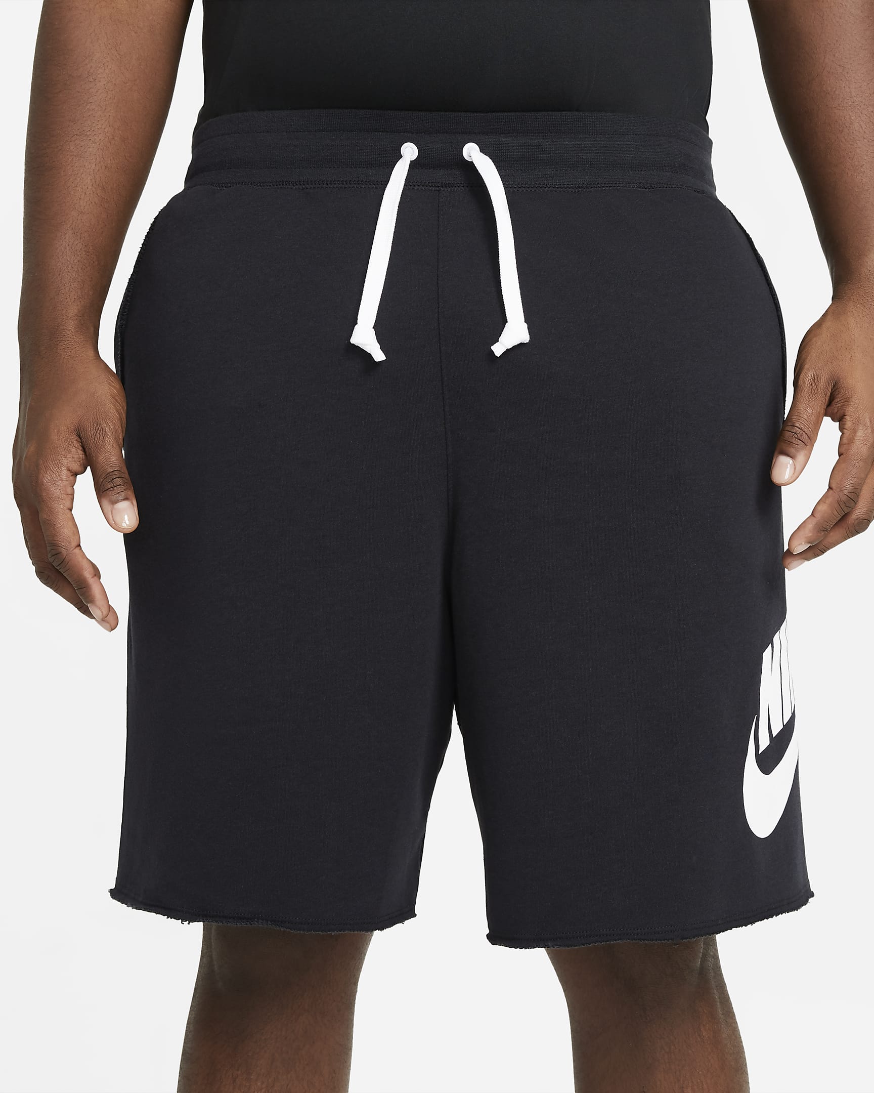 Shorts in French Terry Nike Sportswear Alumni - Uomo - Nero/Nero/Bianco/Bianco