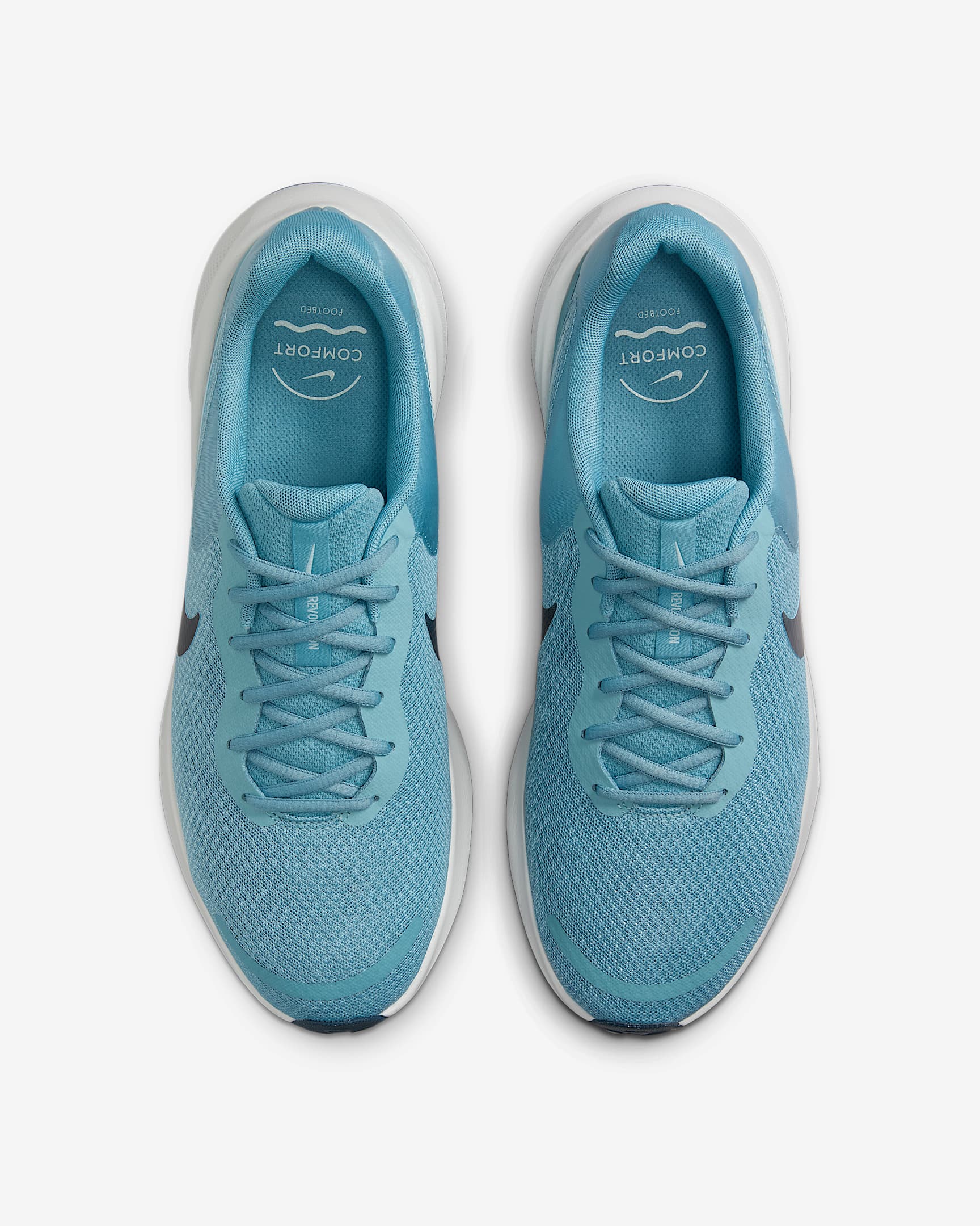 Nike Revolution 7 Men's Road Running Shoes - Denim Turquoise/Pure Platinum/Glacier Blue/Armoury Navy